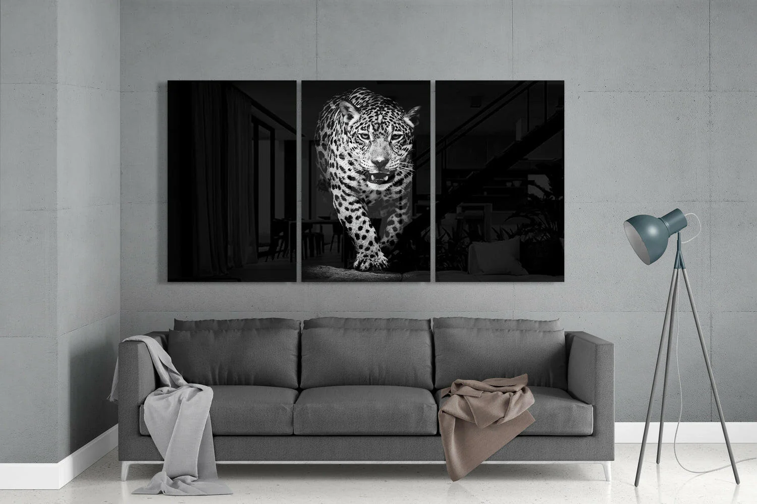 Leopard in the Dark Mega Glass Wall Art - Image 3