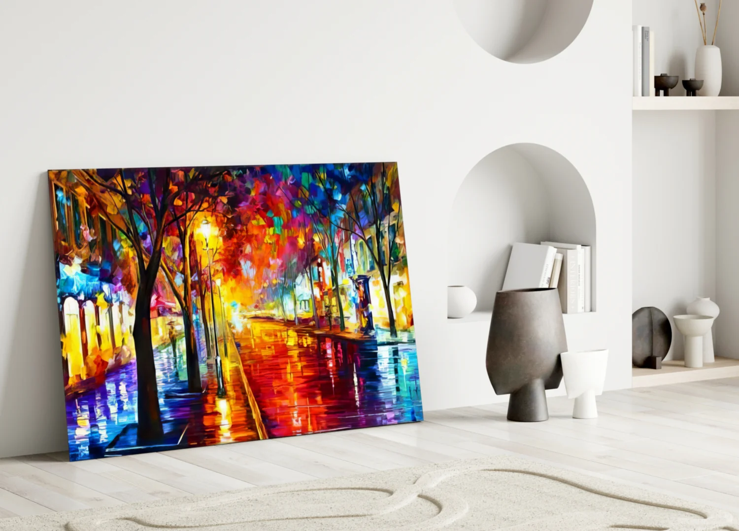 Lighted Street Glass Wall Art - Image 3