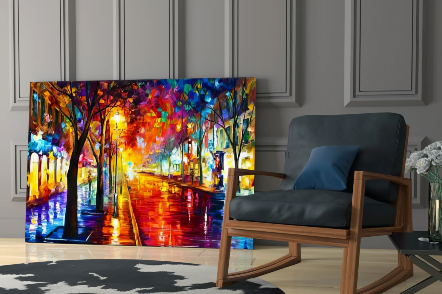 Lighted Street Glass Wall Art - Image 6