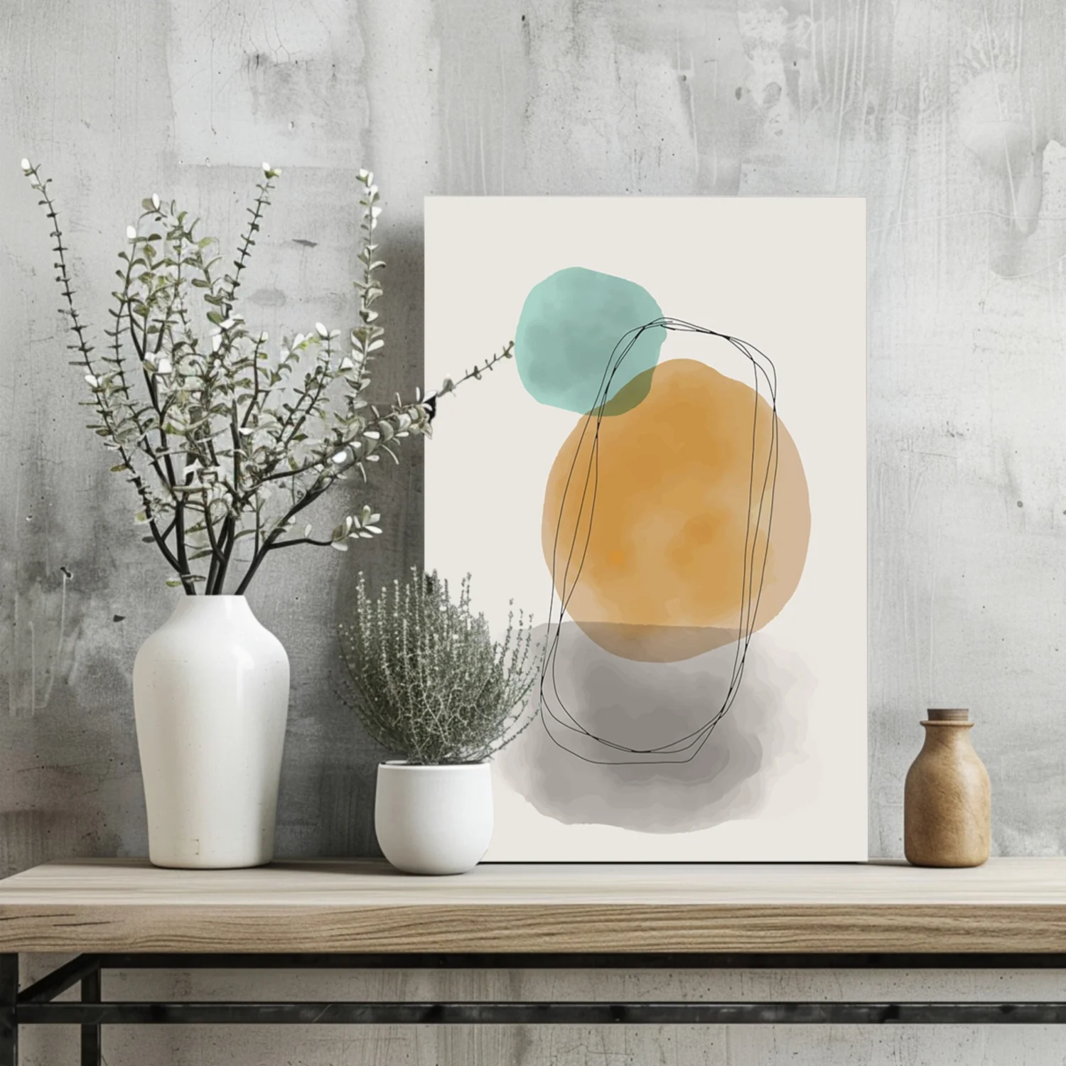 Line Art Modern Shape V8 Aluminum Print - Image 2
