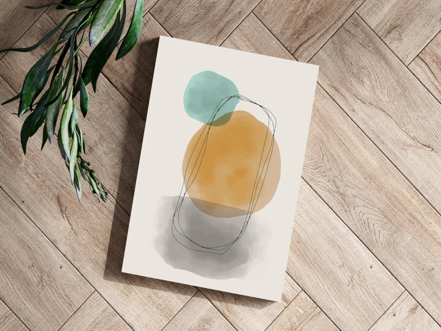 Line Art Modern Shape V8 Aluminum Print - Image 3