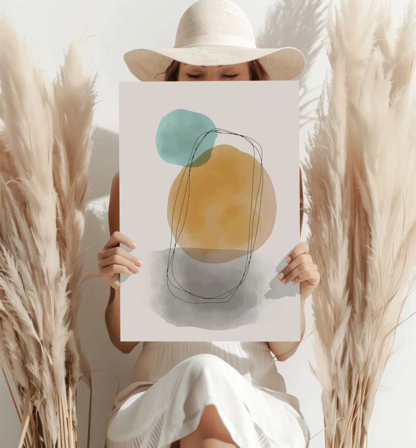 Line Art Modern Shape V8 Aluminum Print - Image 4