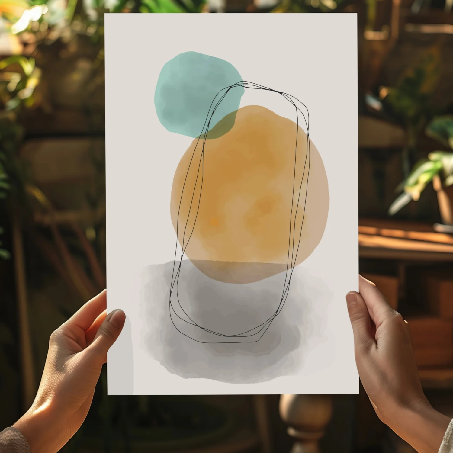 Line Art Modern Shape V8 Aluminum Print - Image 5