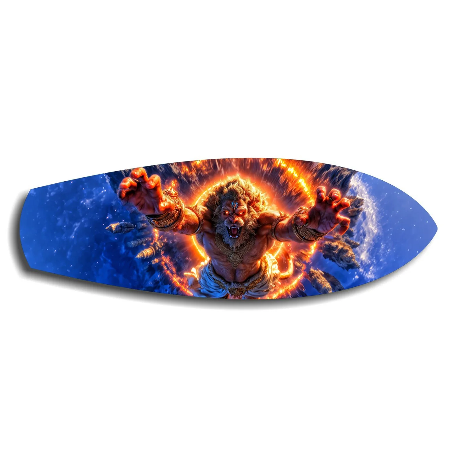 Lion God Mythology Fire Portal Glass Wall Art - Image 6
