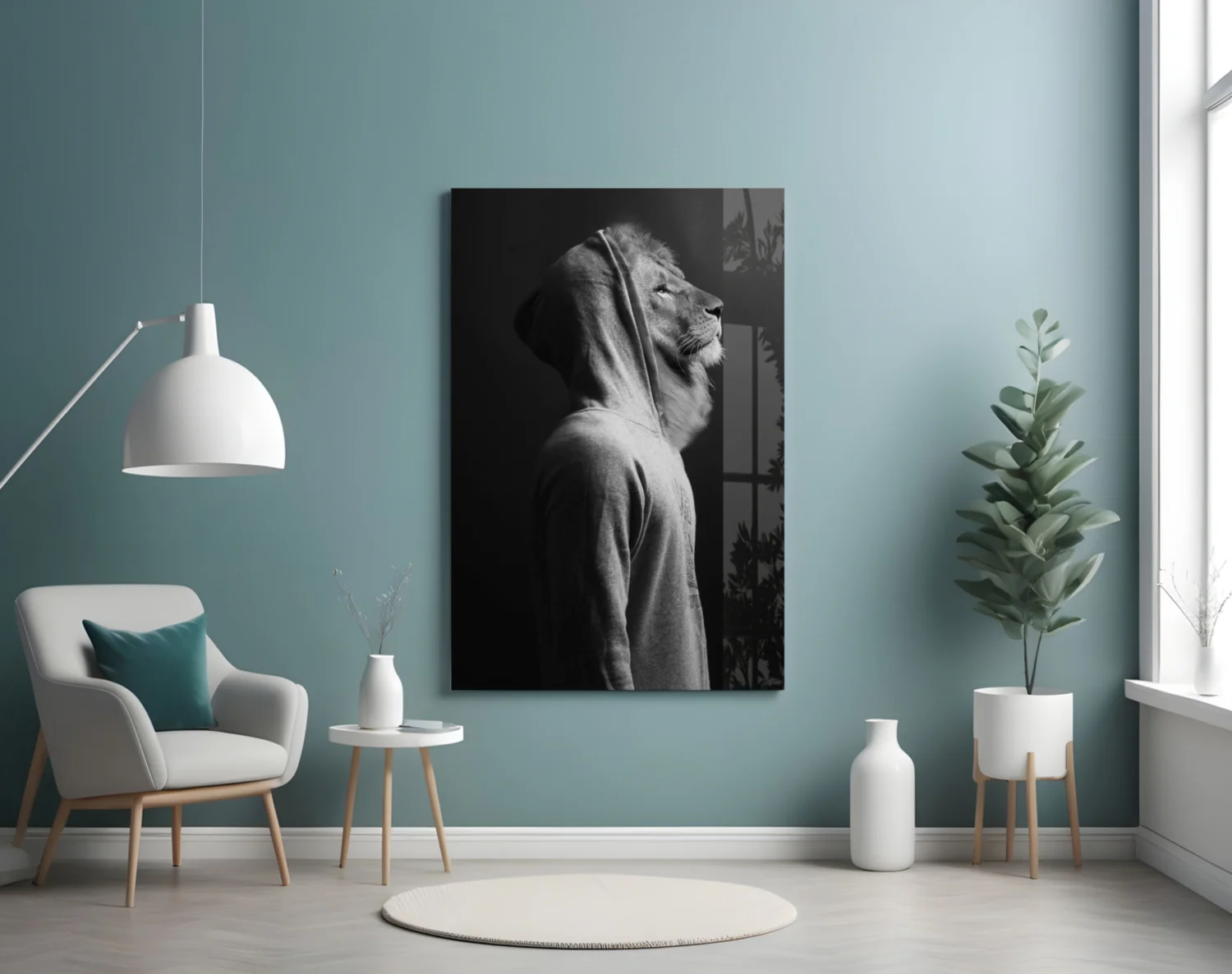 Lion Head Glass Wall Art - Image 4