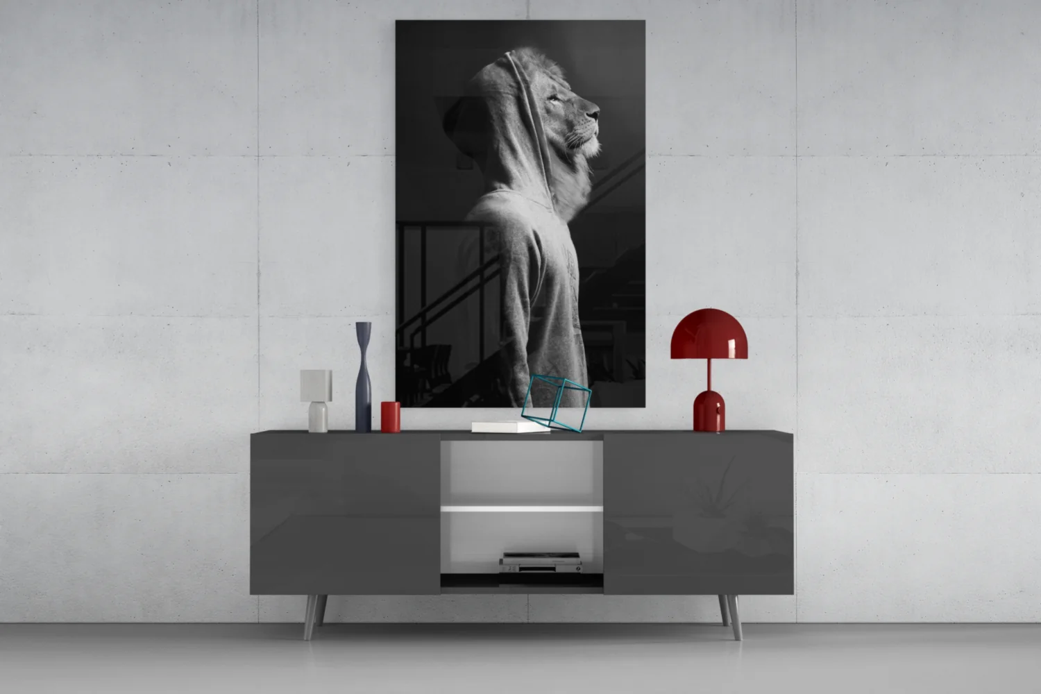 Lion Head Glass Wall Art - Image 8