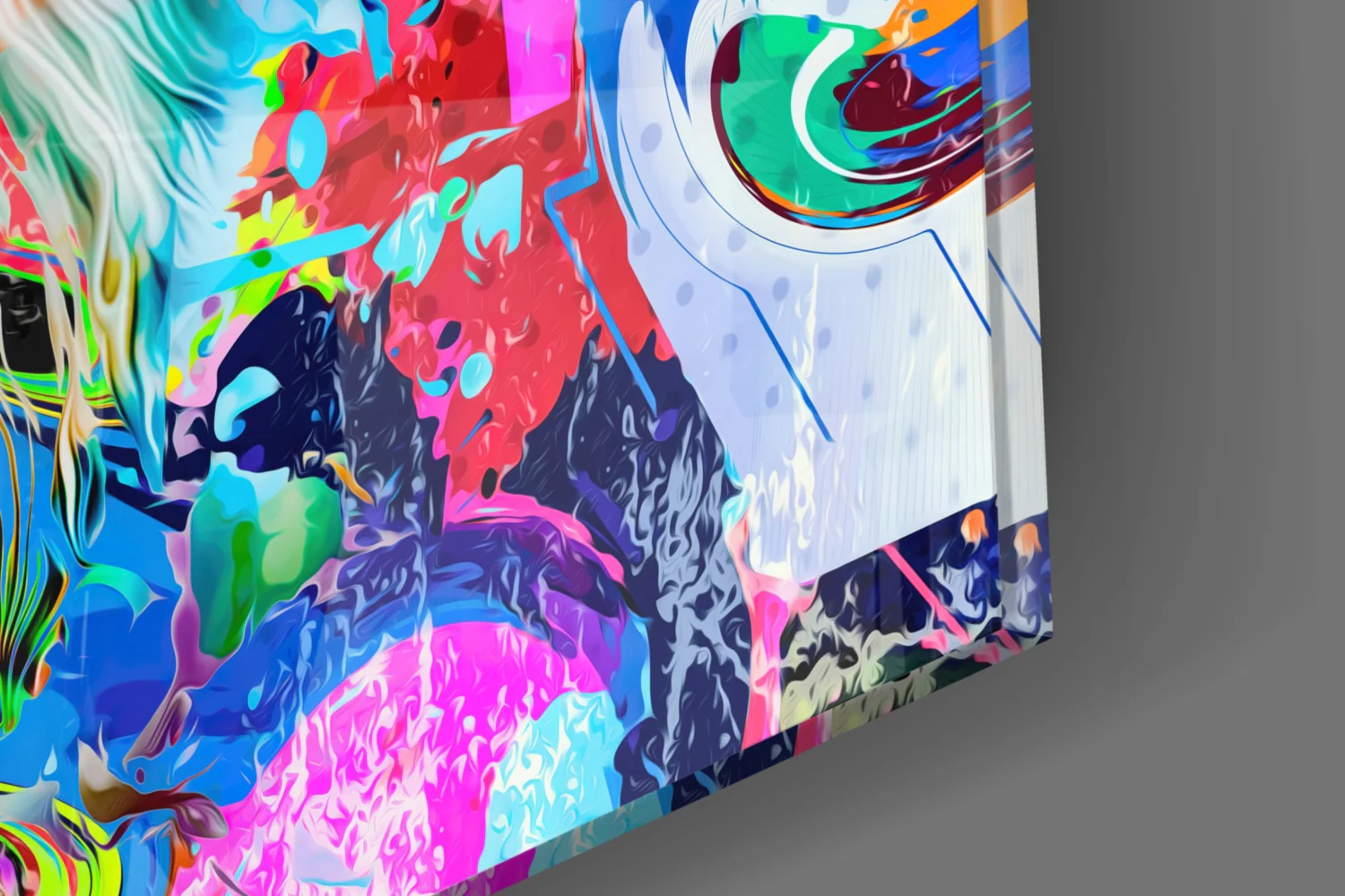 Lion in Colors Glass Wall Art - Image 8
