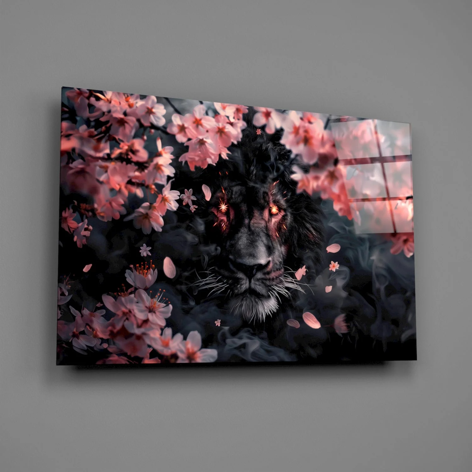Lion of the Night Glass Wall Art || Designer Collection - Image 2