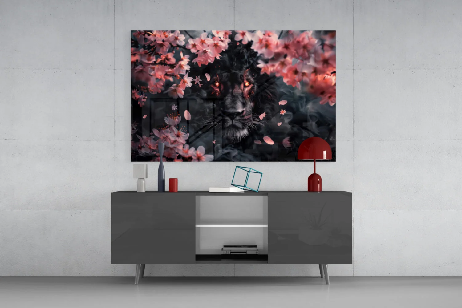 Lion of the Night Glass Wall Art || Designer Collection - Image 8