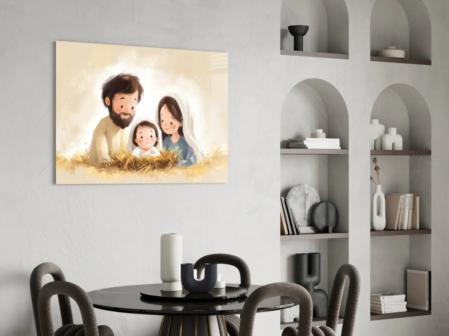 Little Holy Family Glass Wall Art || Designer Collection - Image 5
