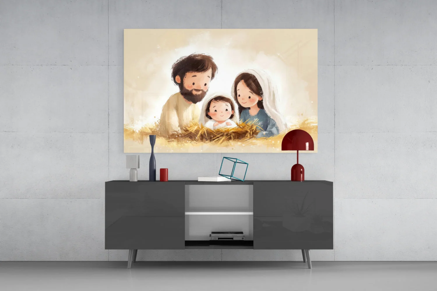 Little Holy Family Glass Wall Art || Designer Collection - Image 8
