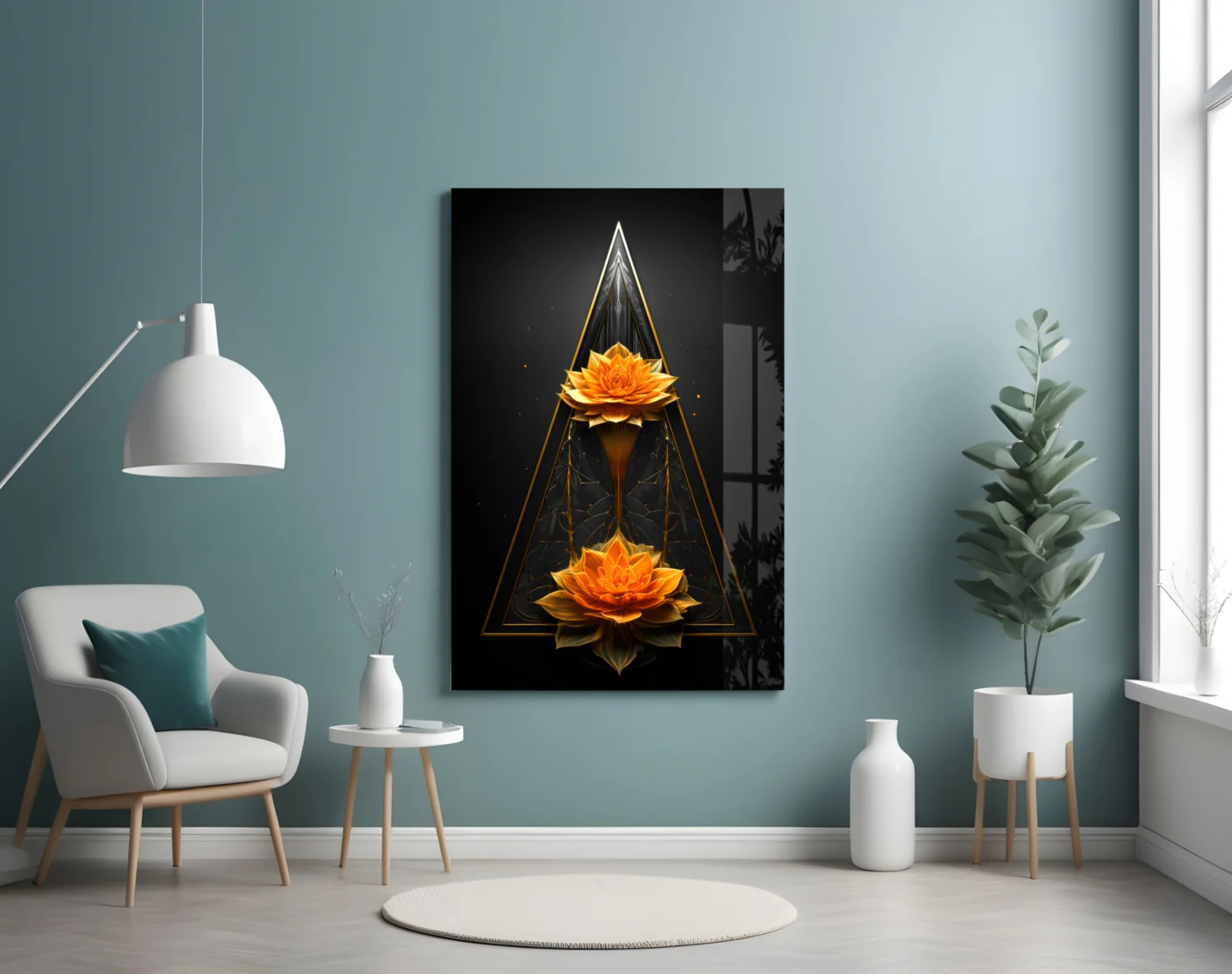 Lotus Glass Wall Art|| Designer's Collection - Image 5