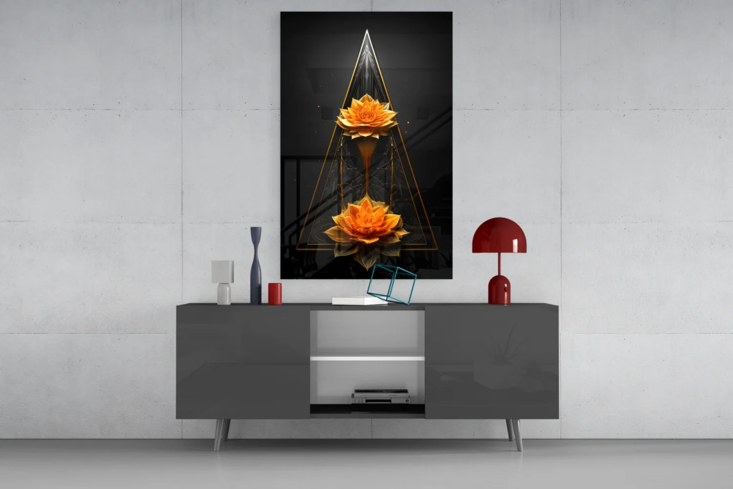 Lotus Glass Wall Art|| Designer's Collection - Image 9