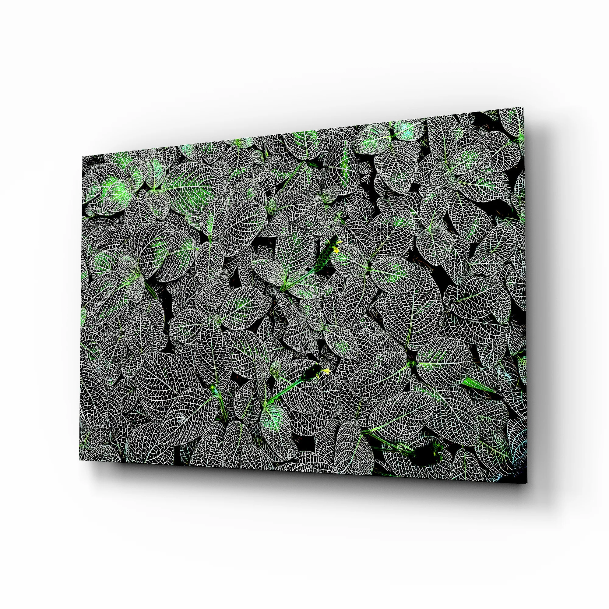 Luminous Leaf Veins Glass Wall Art - Image 2