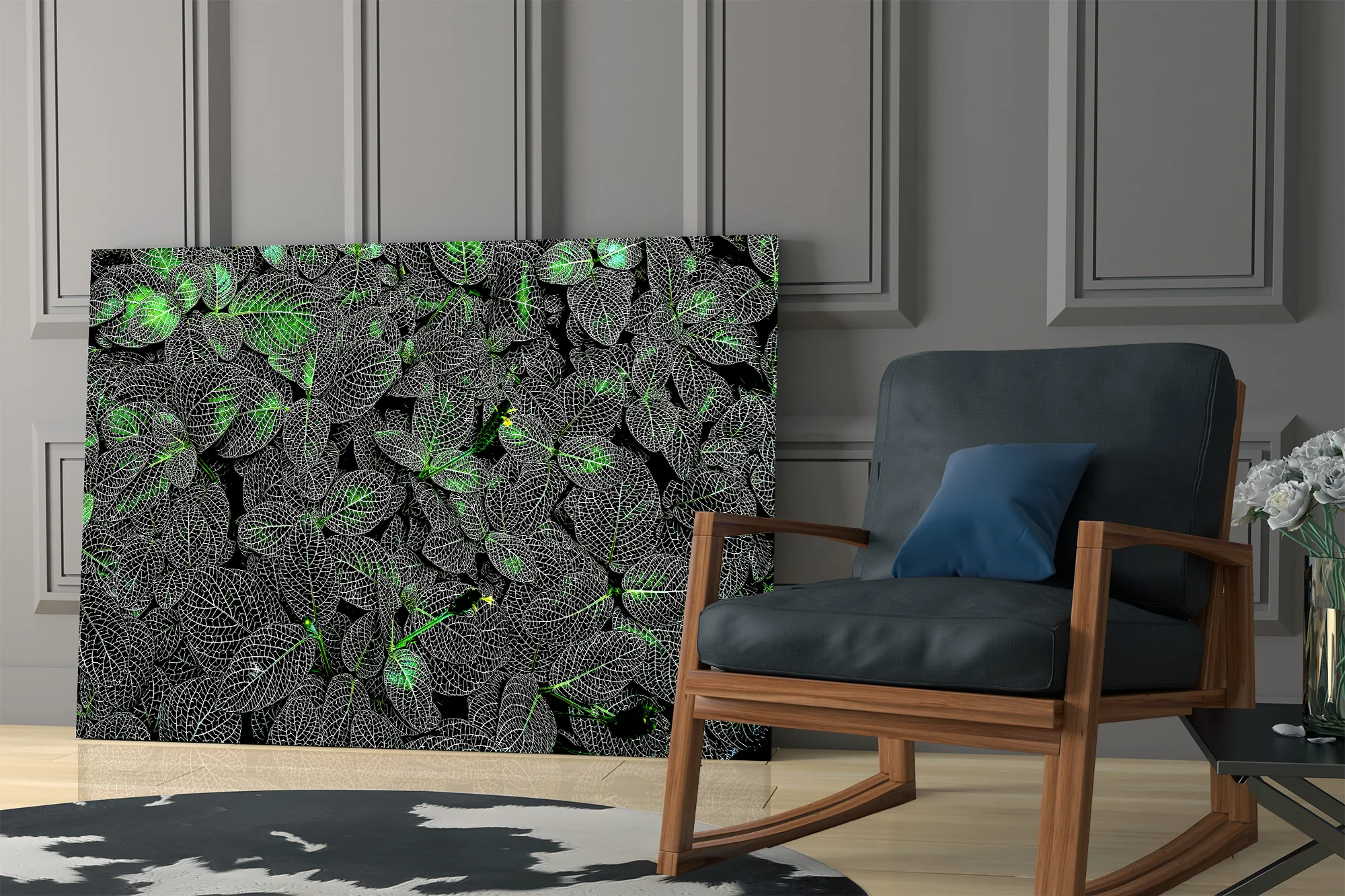Luminous Leaf Veins Glass Wall Art - Image 8