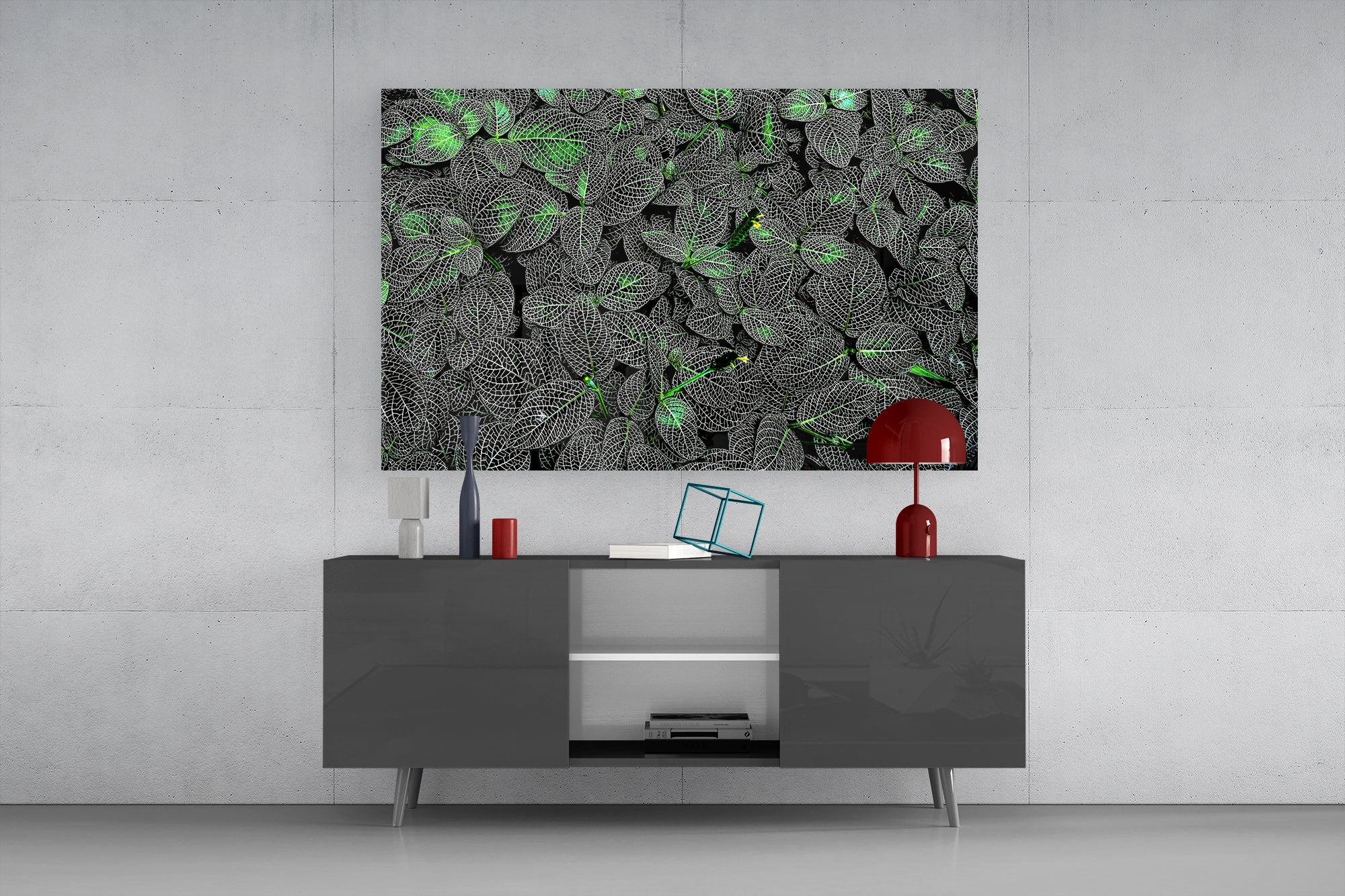 Luminous Leaf Veins Glass Wall Art - Image 9