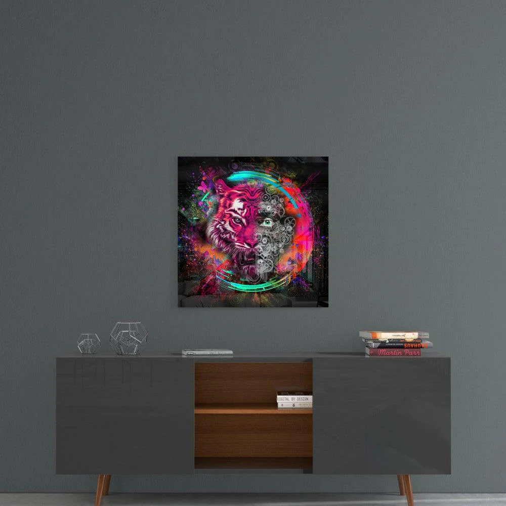 Machine Tiger Glass Wall Art - Image 4