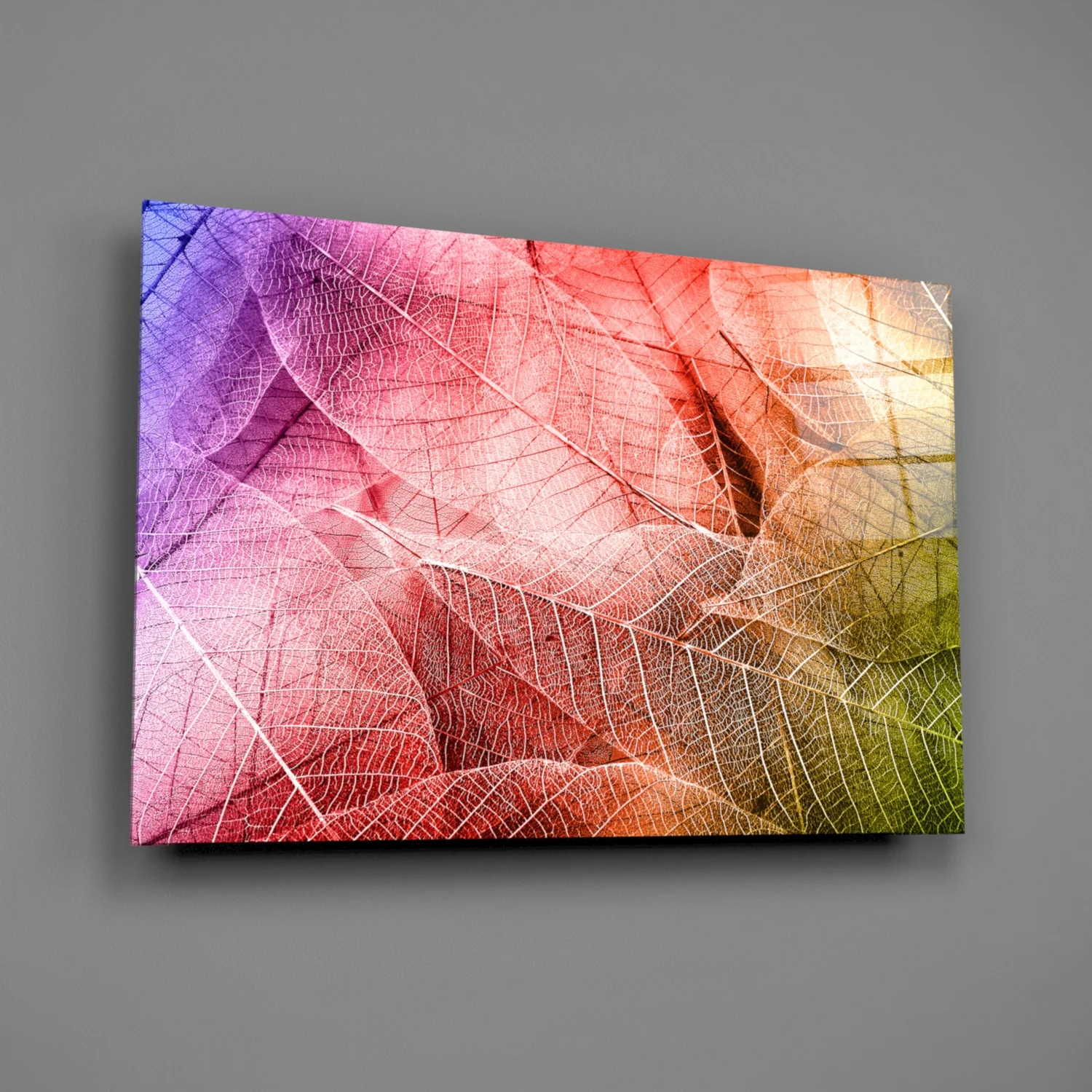 Macro Leaves Glass Wall Art - Image 2