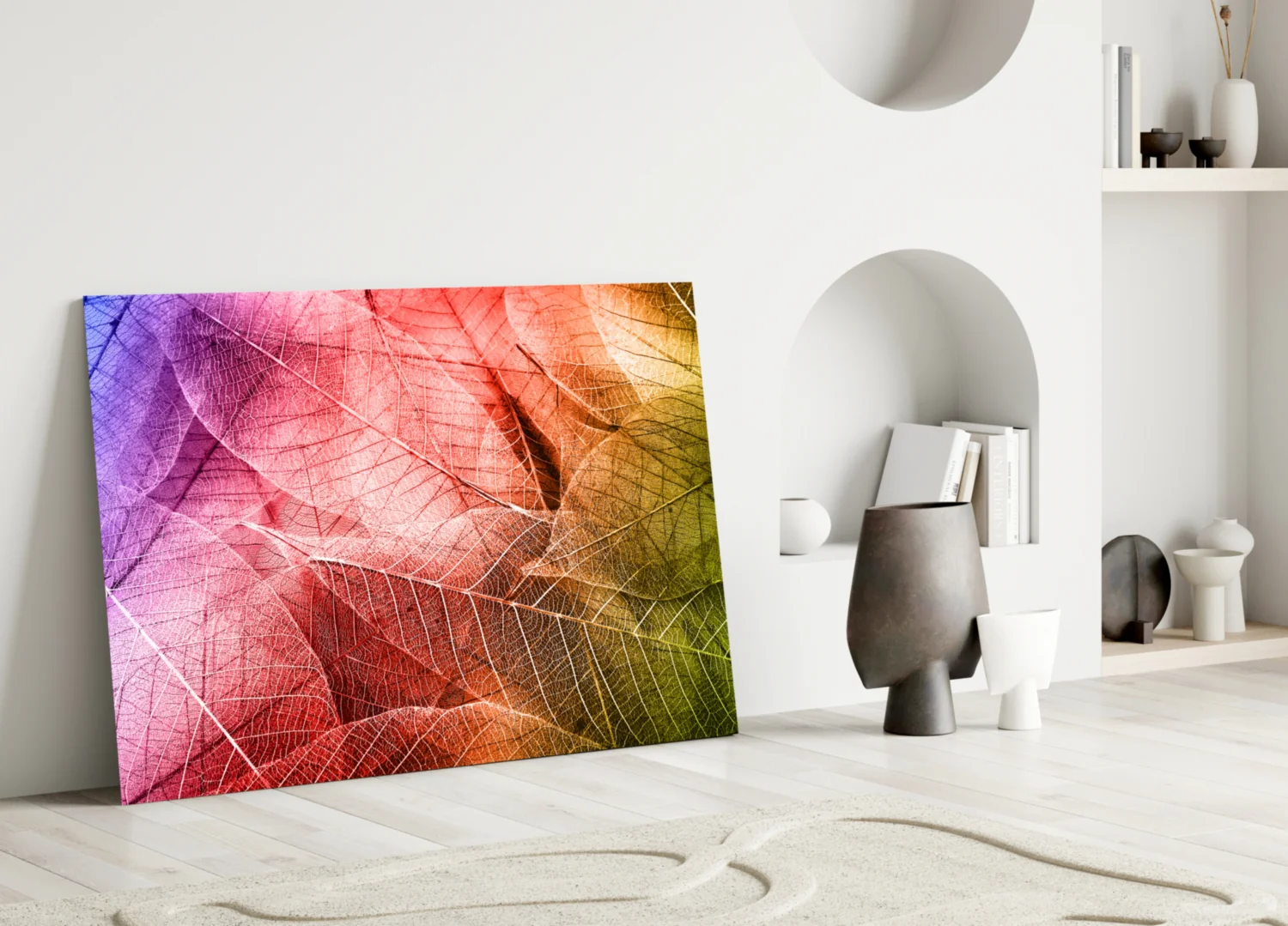 Macro Leaves Glass Wall Art - Image 3