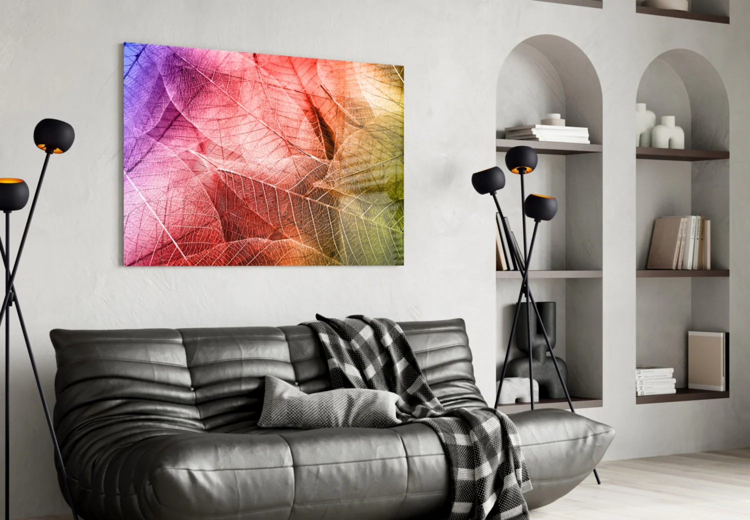 Macro Leaves Glass Wall Art - Image 4