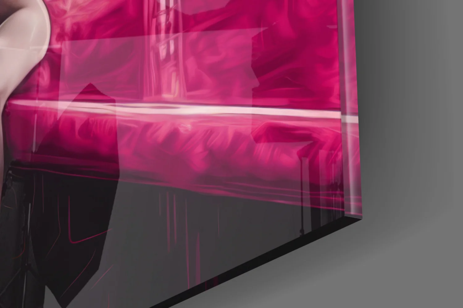 Magenta Blonde at Diner Bar Glass Wall Art - Image 7
