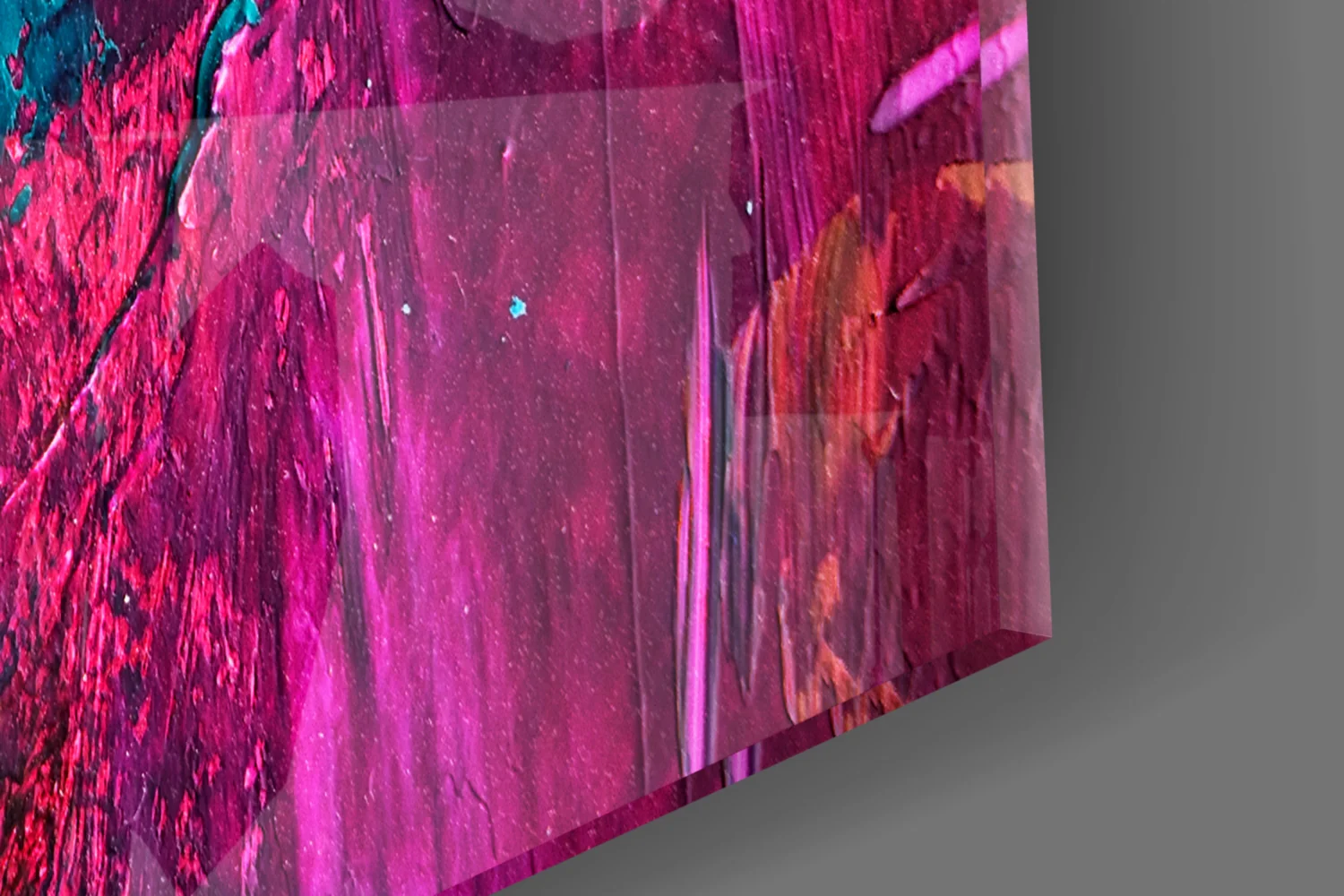Magenta Blue Paint Strokes Glass Wall Art - Image 7