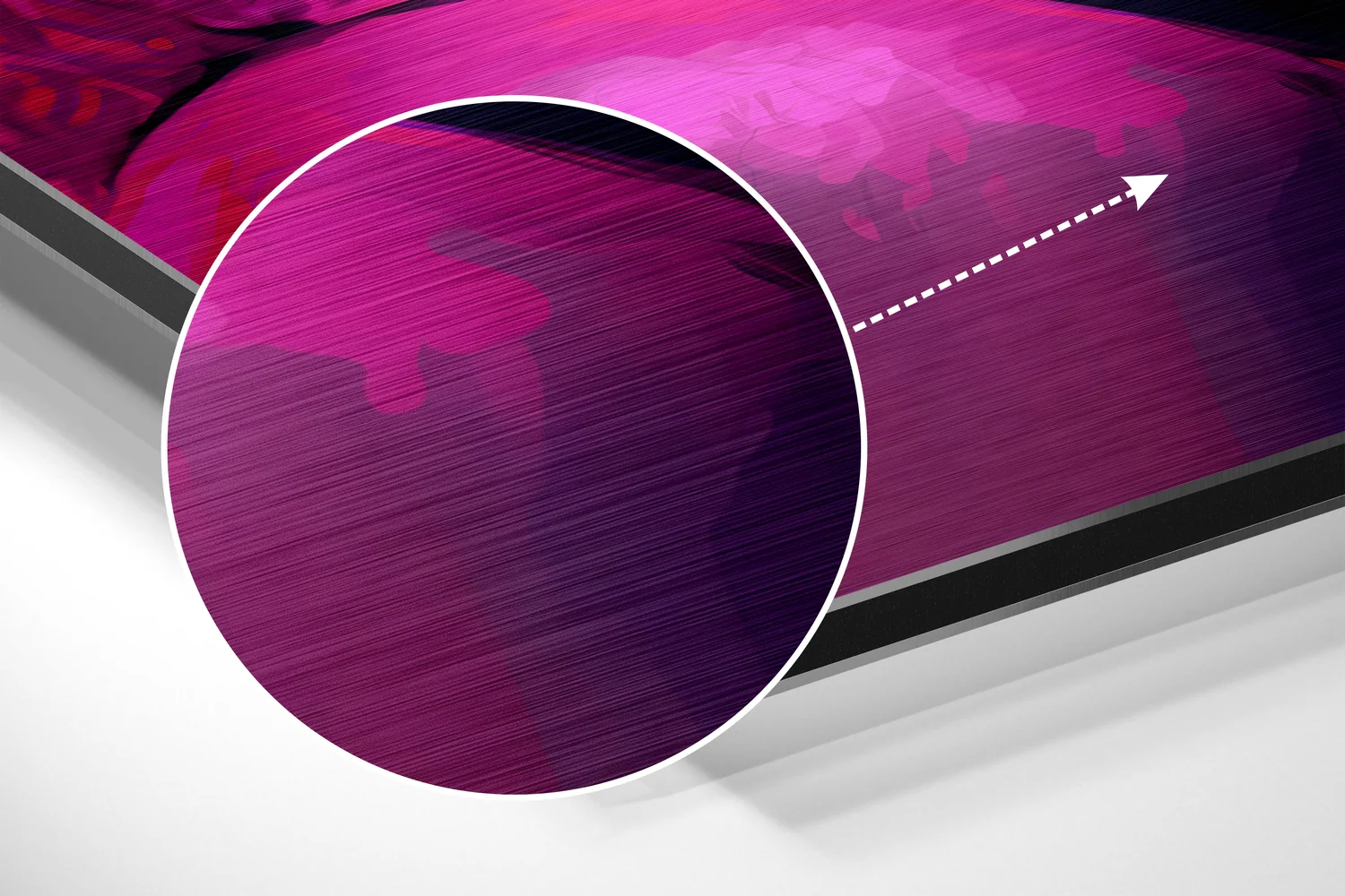 Magenta Painted Blonde Icon Brushed Aluminum Dibond Wall Art - Image 3