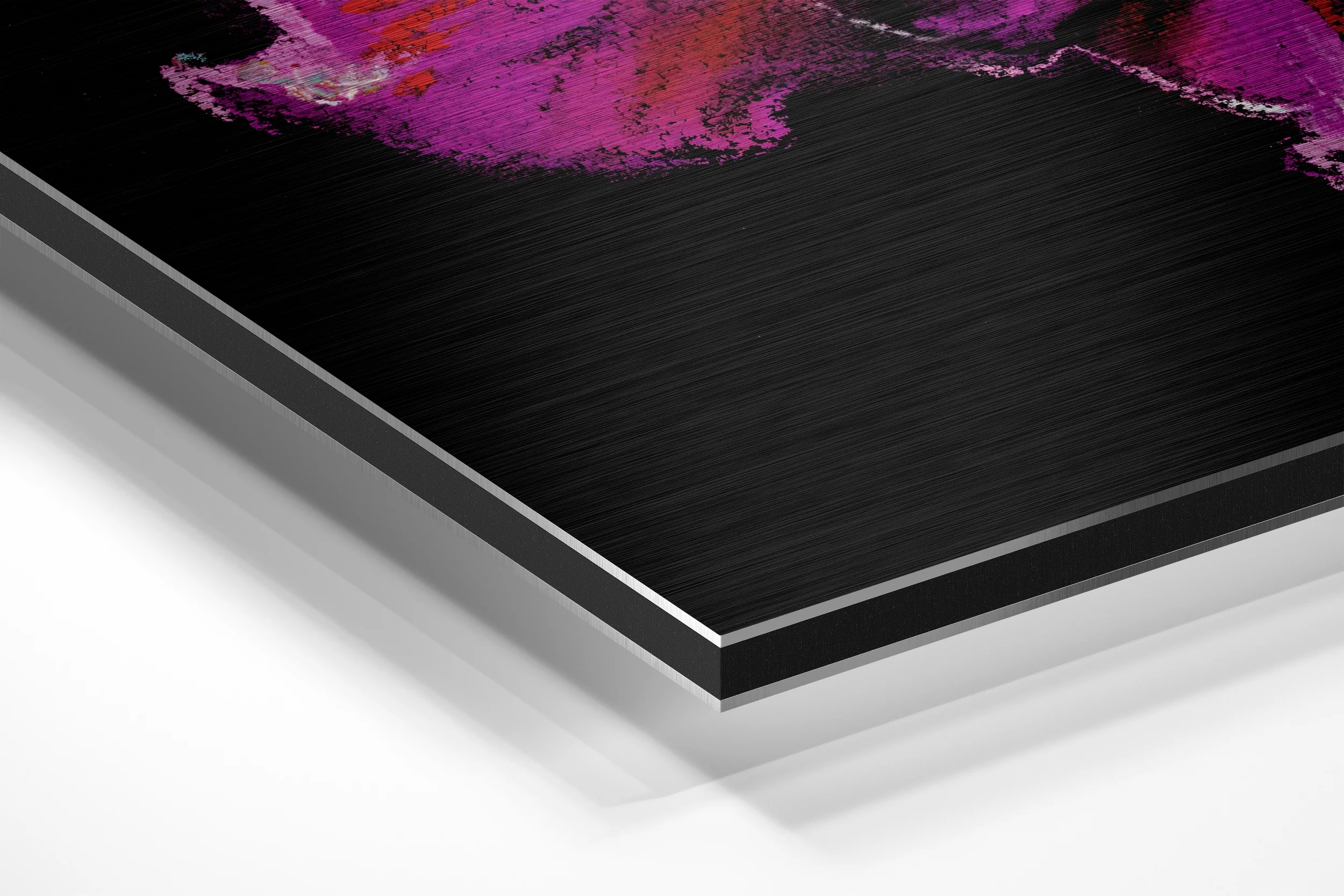 Magenta Peony Painting Brushed Aluminium Dibond Wall Art - Image 2