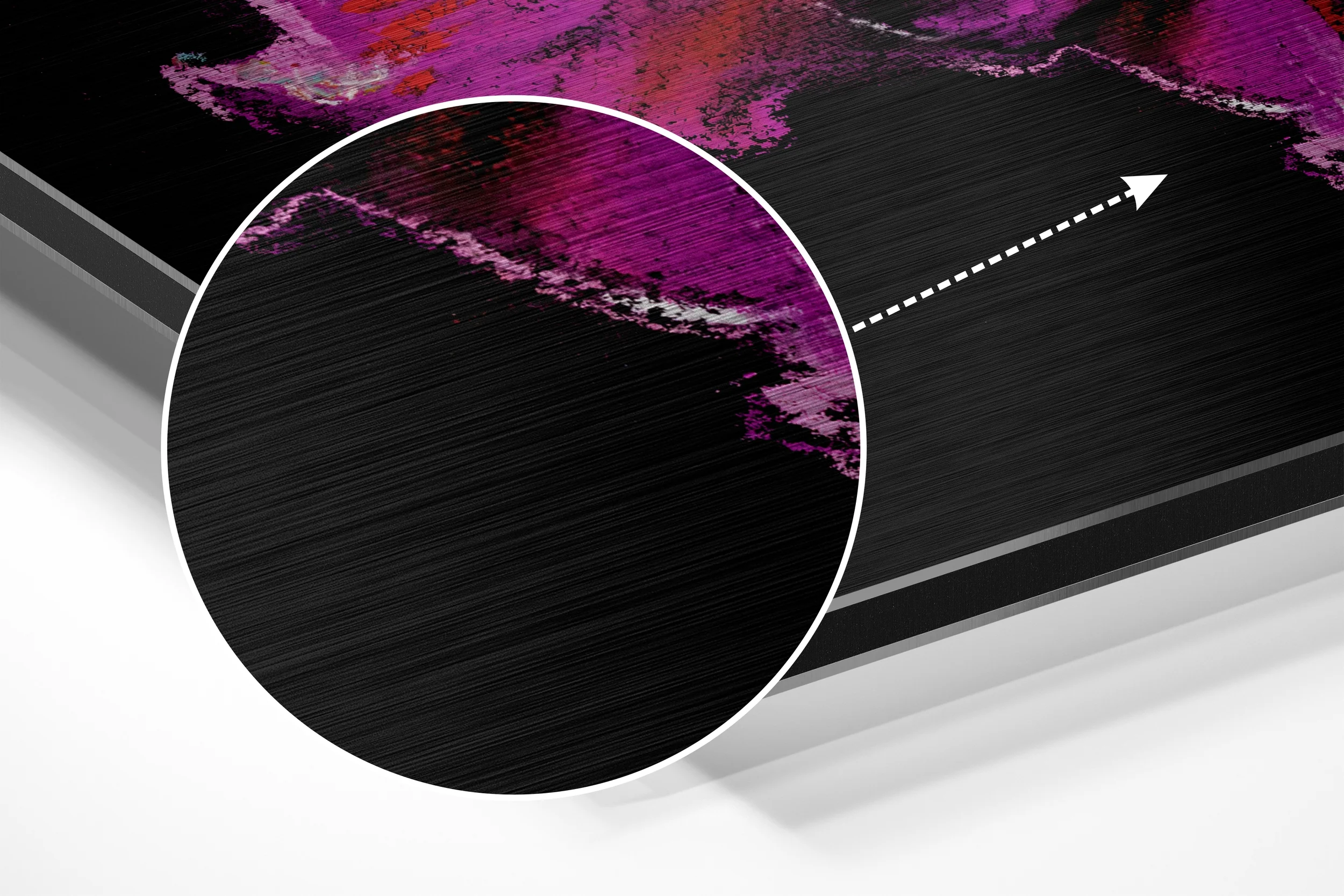 Magenta Peony Painting Brushed Aluminium Dibond Wall Art - Image 3