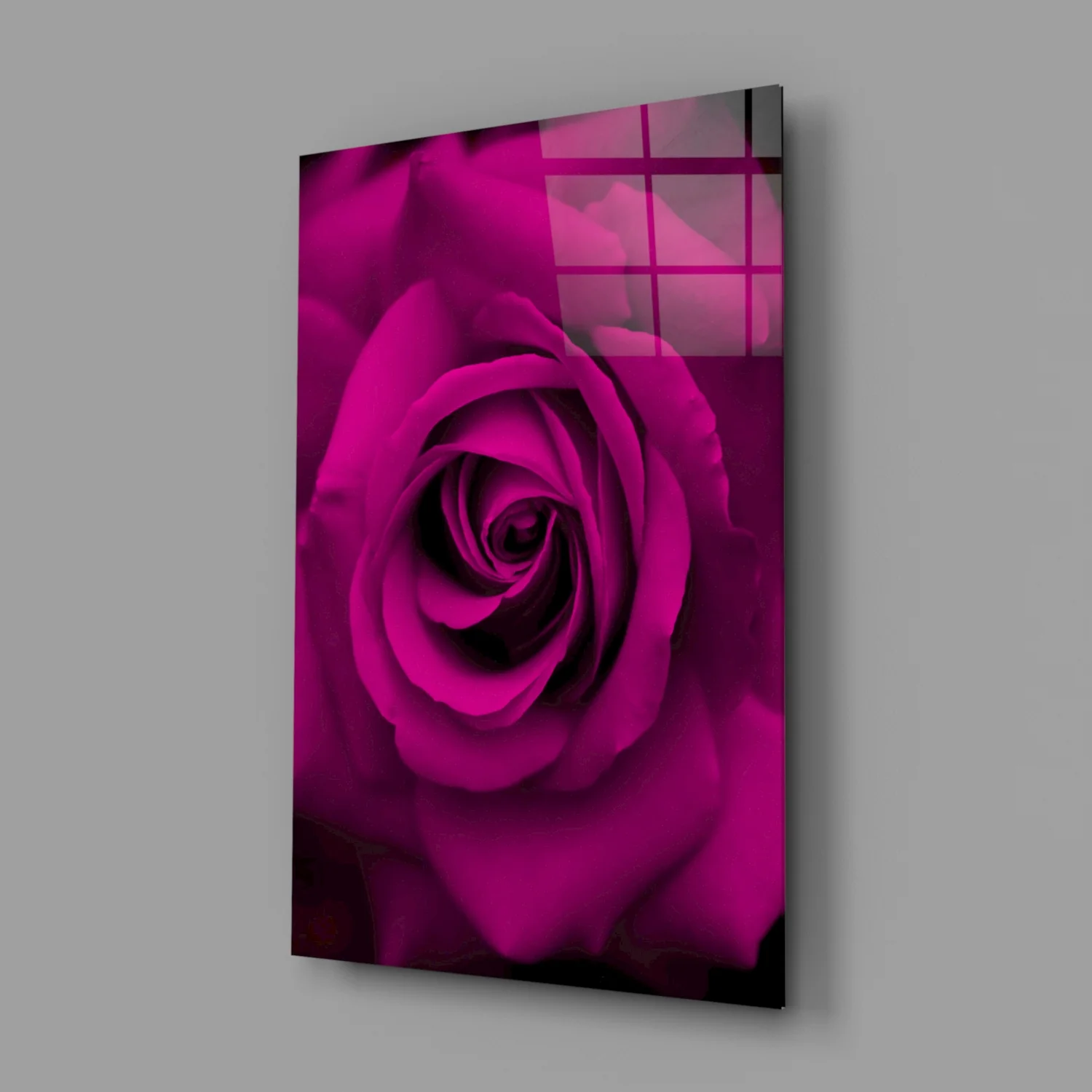 Magenta Velvet Rose Glass Wall Art - Image 2