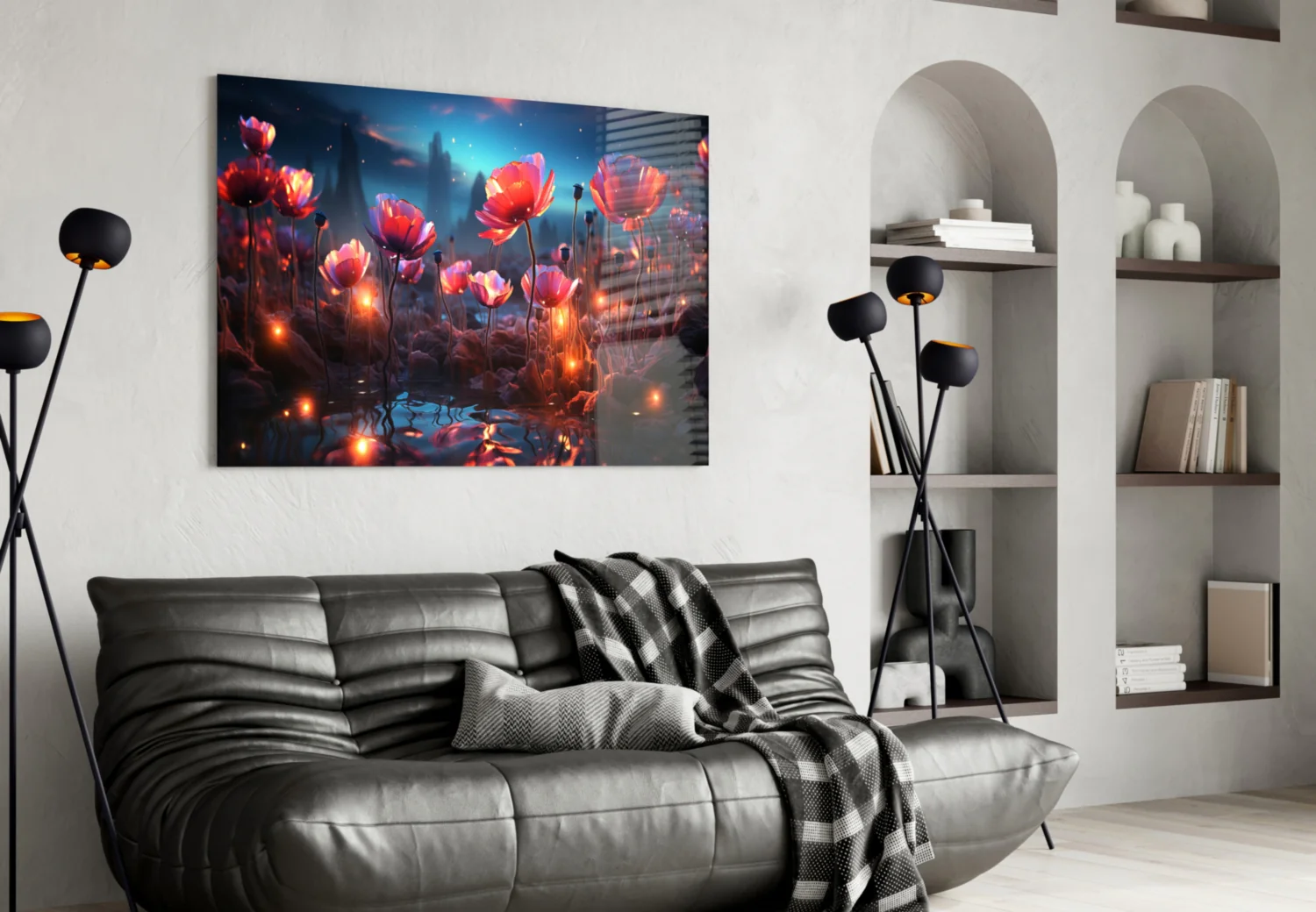 Magical Poppies Glass Wall Art || Designer Collection - Image 4