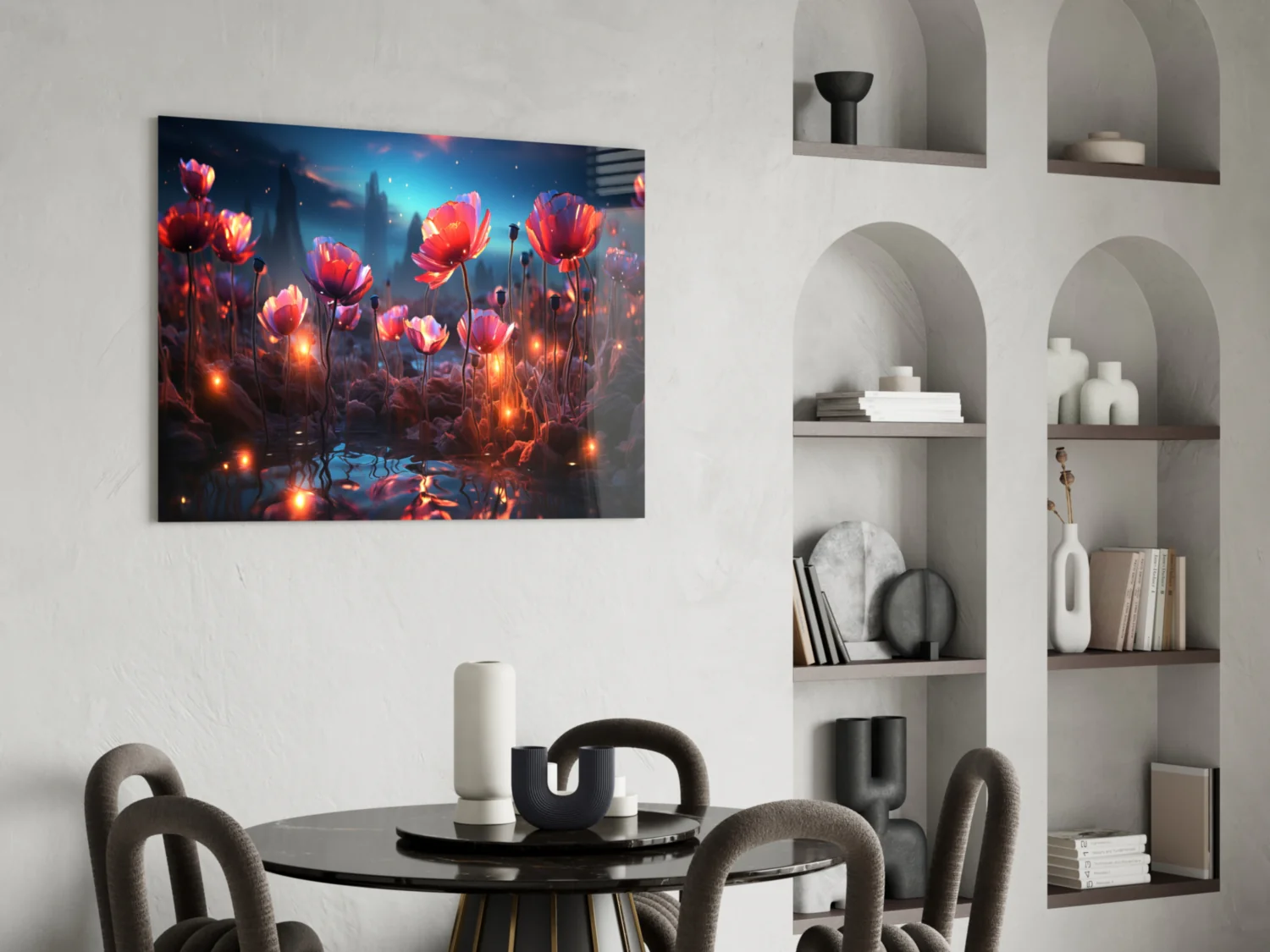 Magical Poppies Glass Wall Art || Designer Collection - Image 5