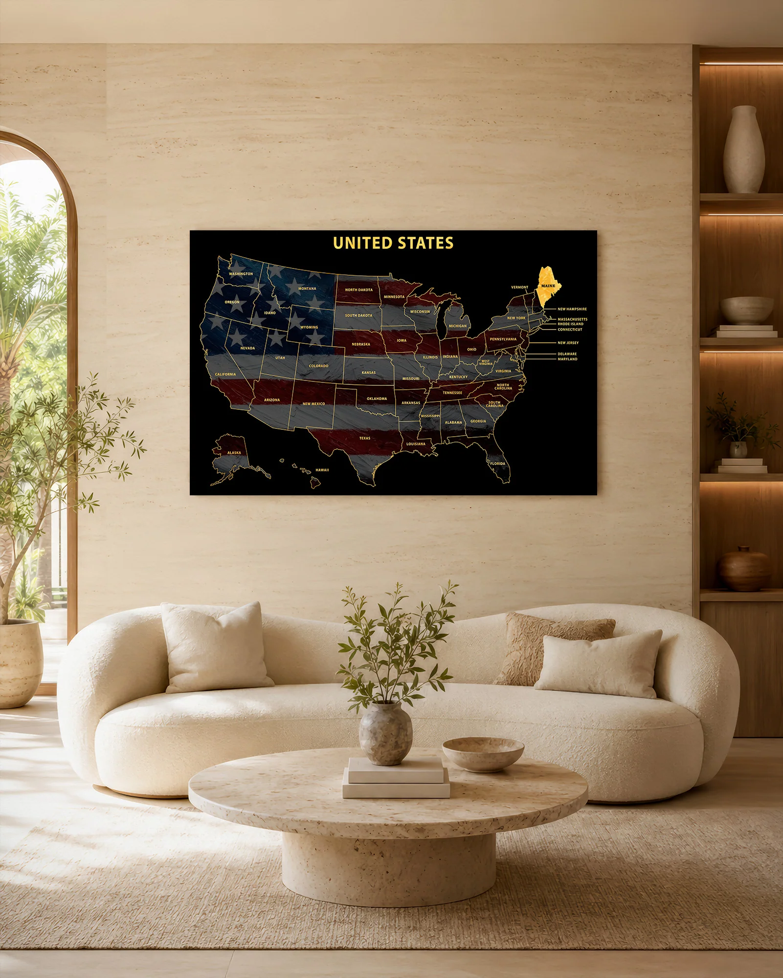 Maine State Map — Haptic 3D Embossed Metal Wall Art - Image 6