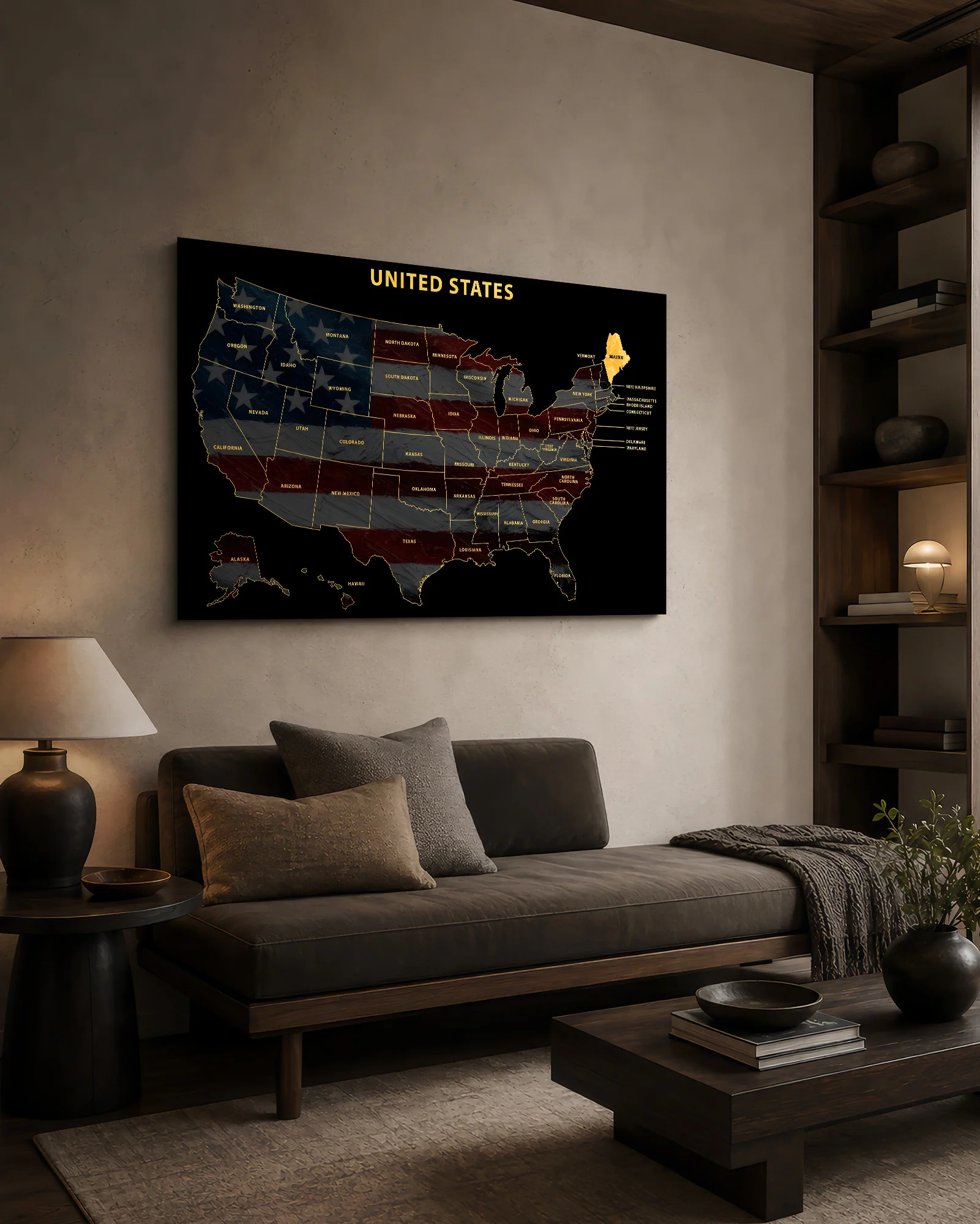 Maine State Map — Haptic 3D Embossed Metal Wall Art - Image 7