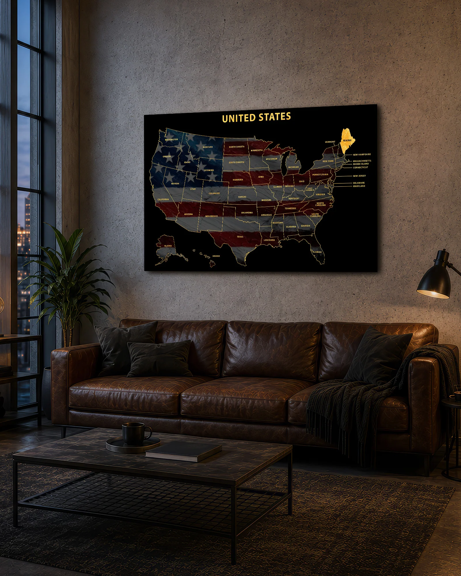 Maine State Map — Haptic 3D Embossed Metal Wall Art - Image 9