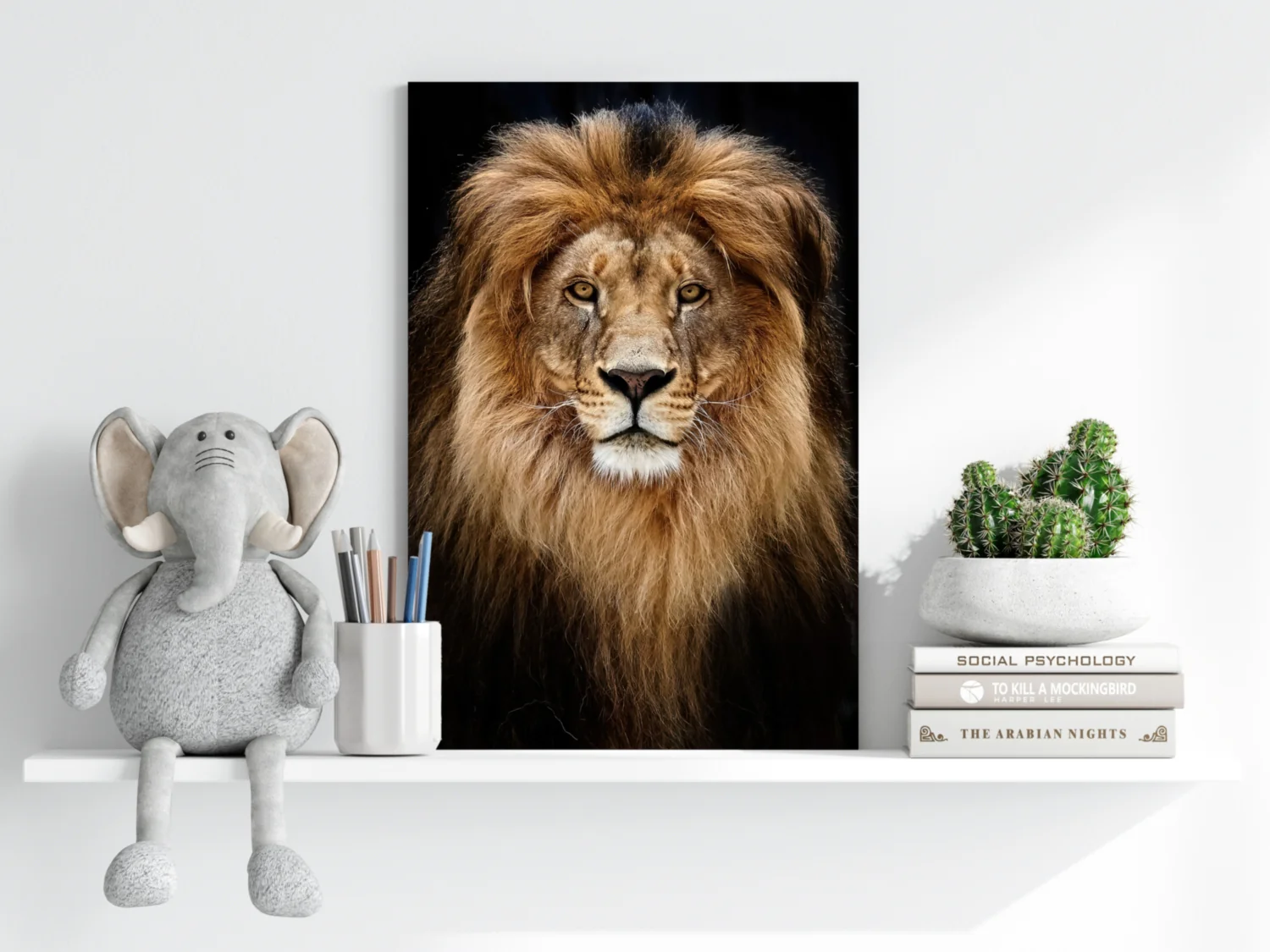 Majestic Golden Lion Portrait Aluminum Print - Image 6