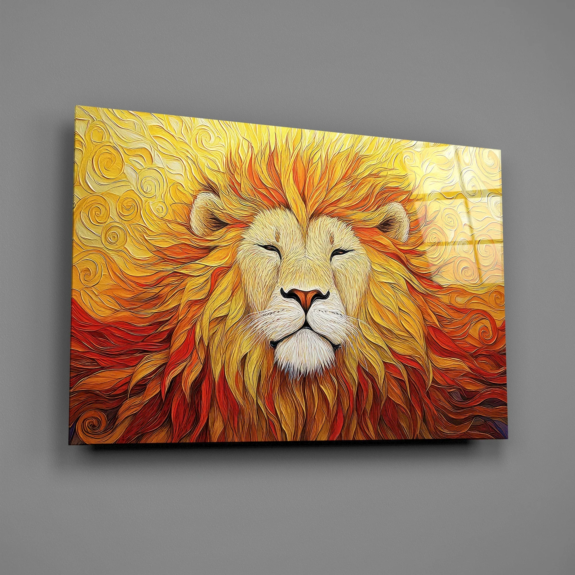 Majestic Lion Art Glass Wall Art - Image 2