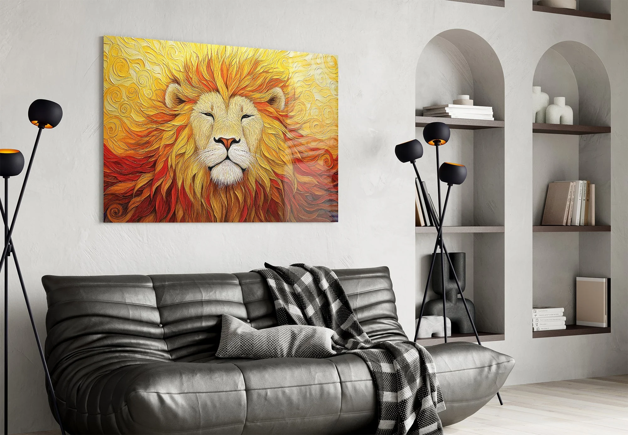 Majestic Lion Art Glass Wall Art - Image 4