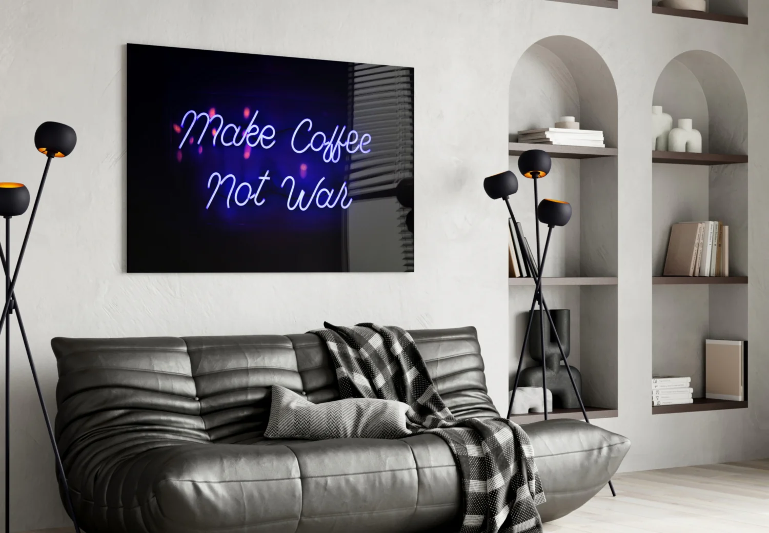 “Make Coffee not War” Glass Wall Art - Image 4