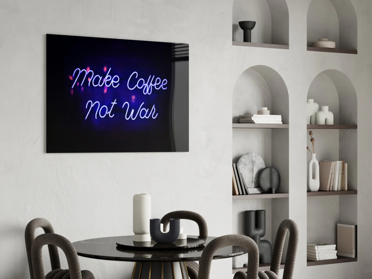 “Make Coffee not War” Glass Wall Art - Image 5