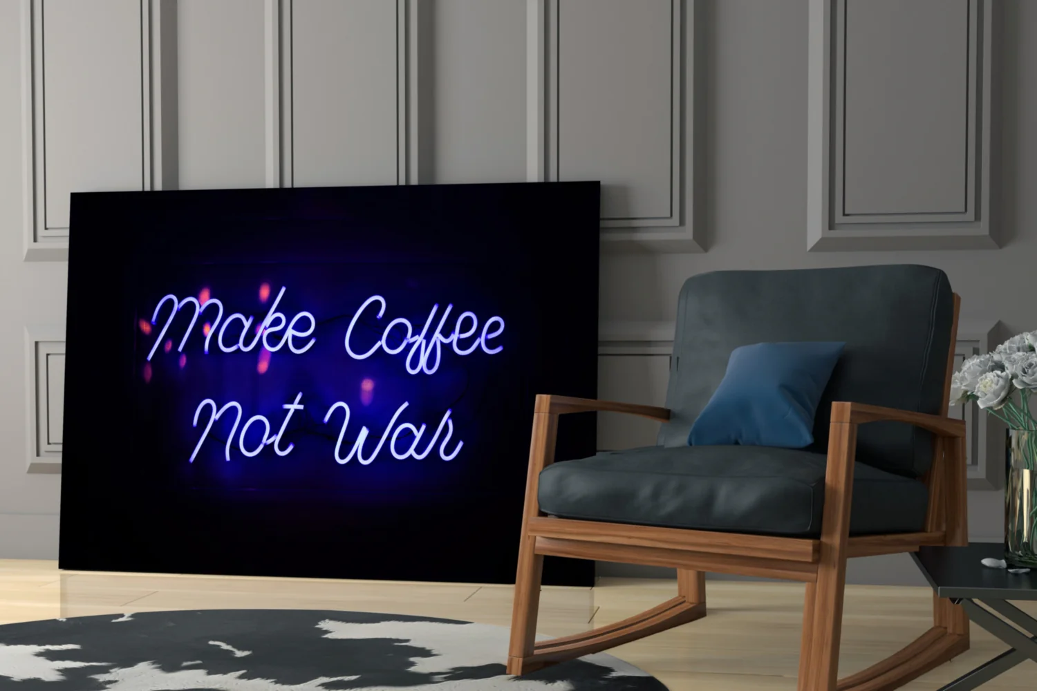 “Make Coffee not War” Glass Wall Art - Image 6