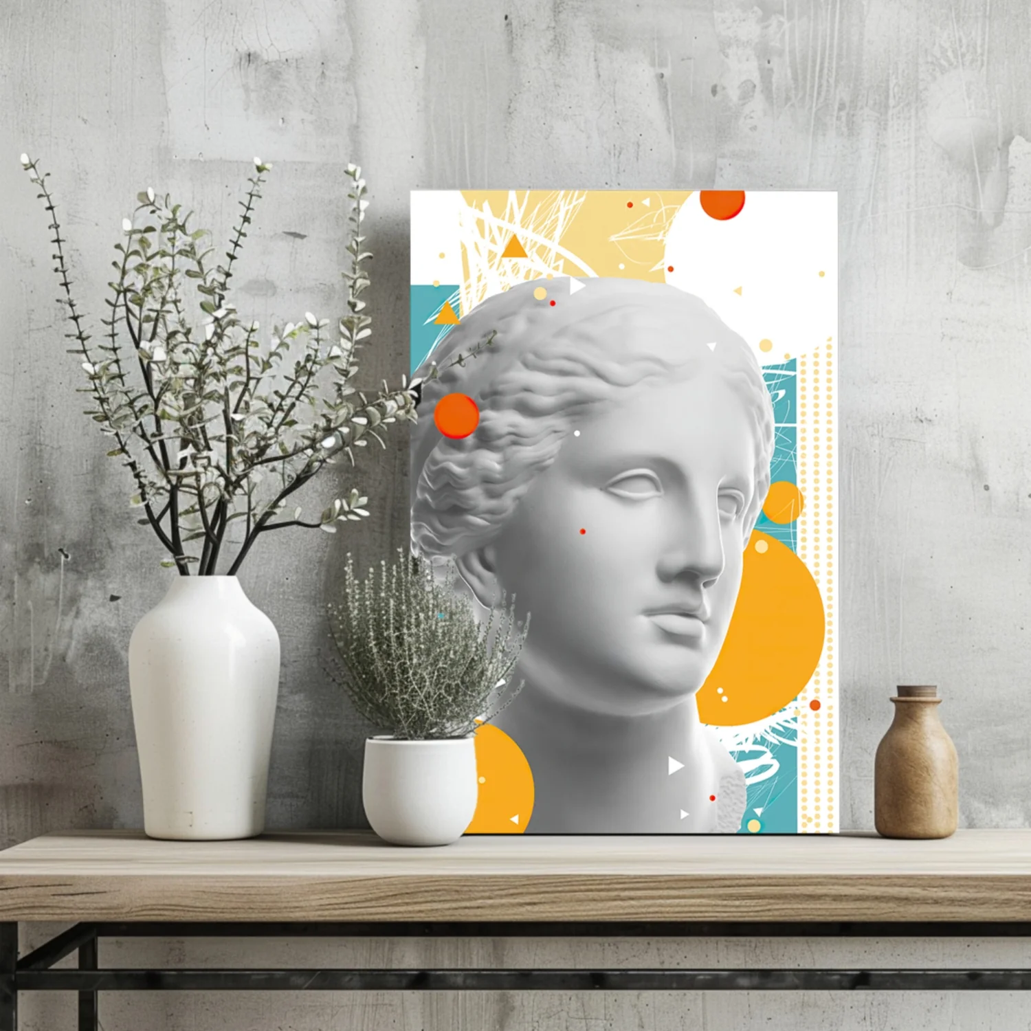 Marble Bust Memphis Collage Aluminum Print - Image 2