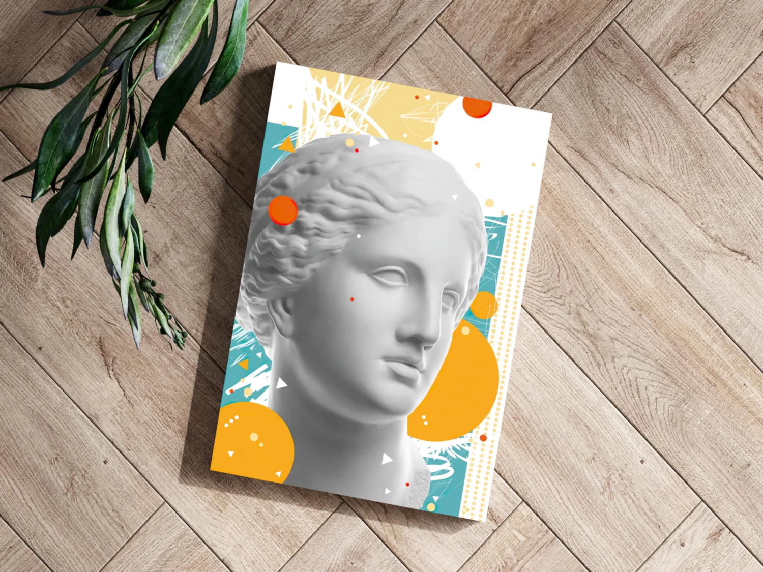 Marble Bust Memphis Collage Aluminum Print - Image 3
