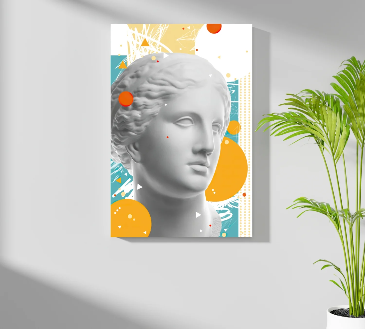 Marble Bust Memphis Collage Aluminum Print - Image 7