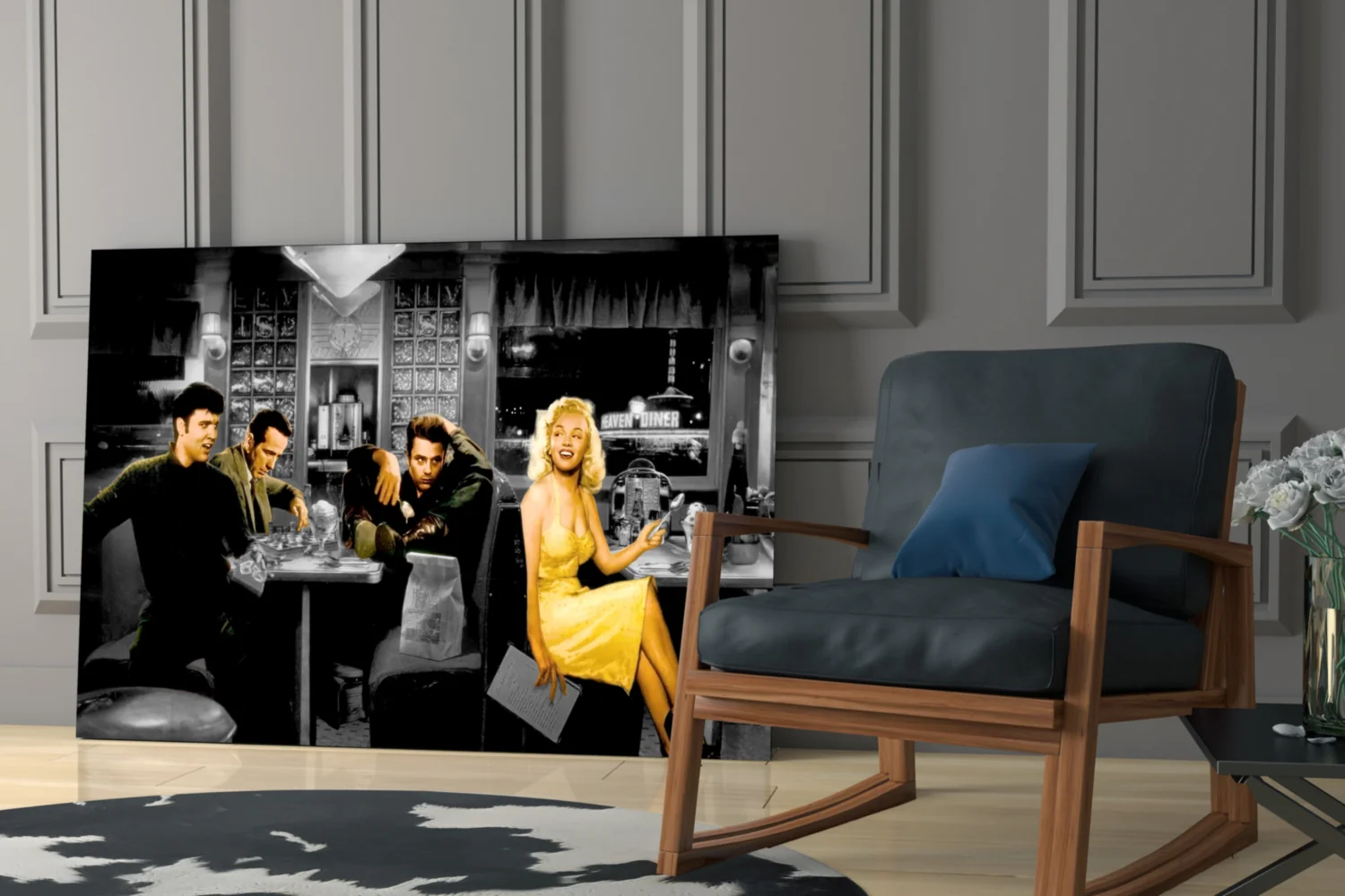 Retro Icons at the Cafe Glass Wall Art - Image 6