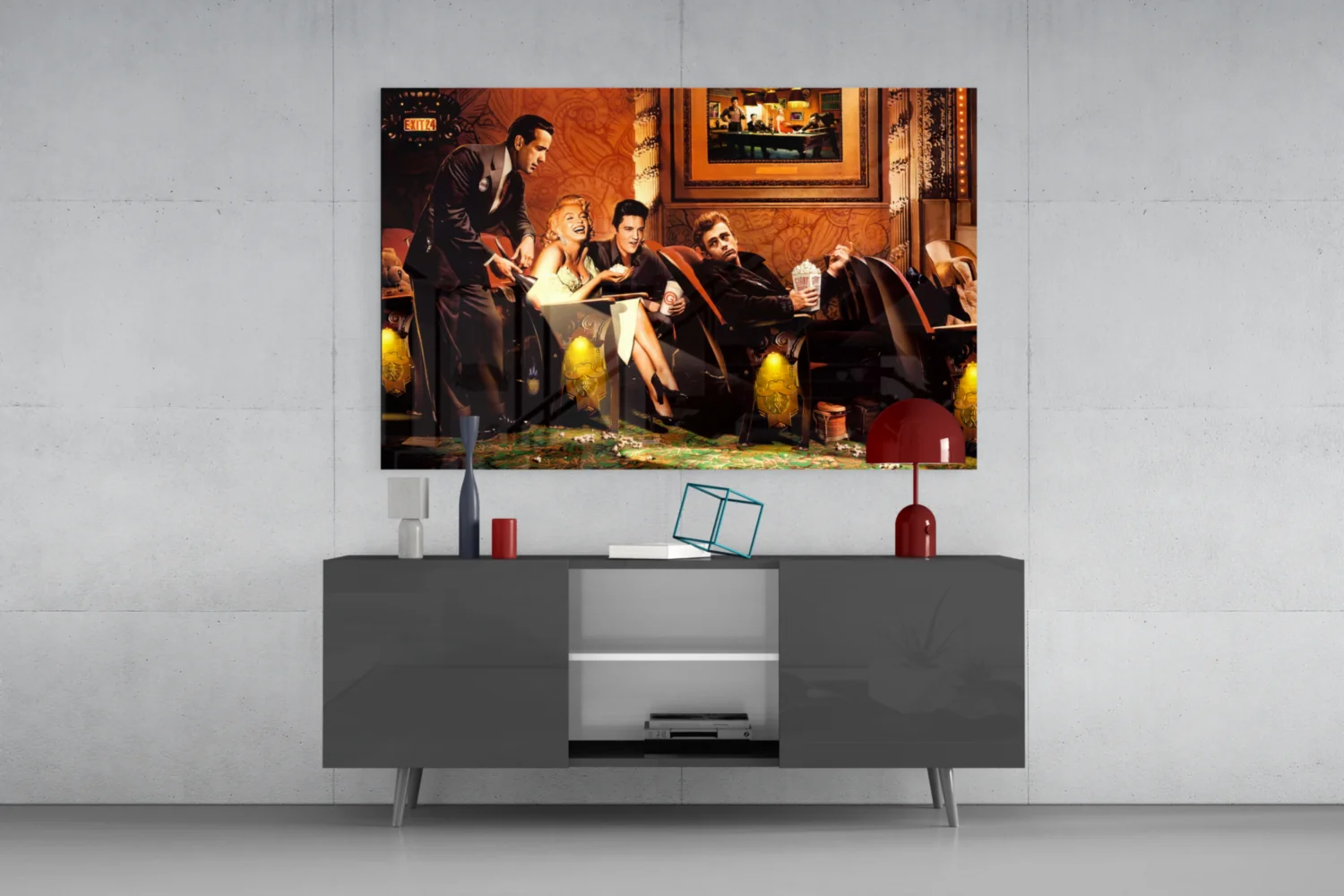 Retro Icons at the Cinema Glass Wall Art - Image 8
