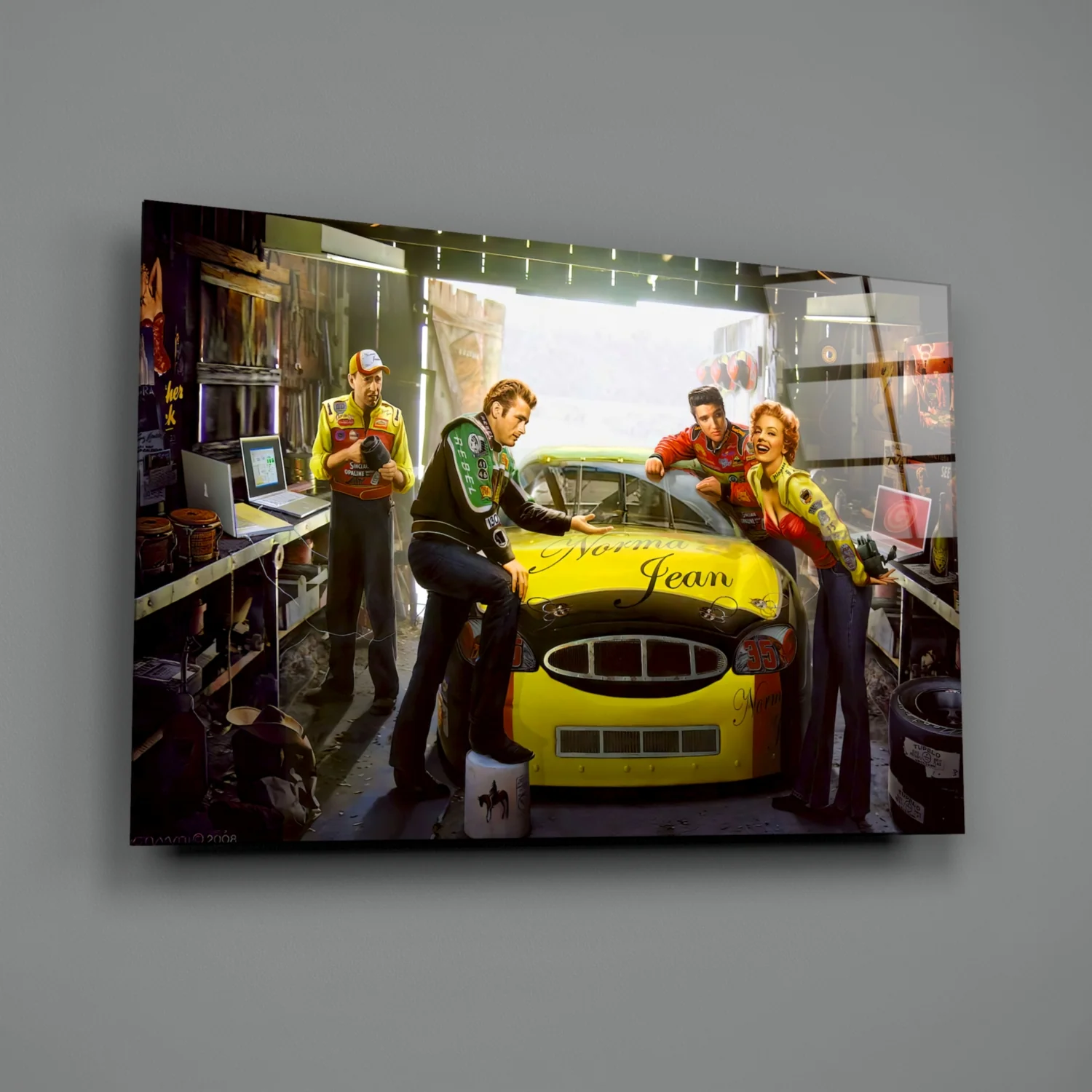 Retro Icons at the Garage Glass Wall Art - Image 2