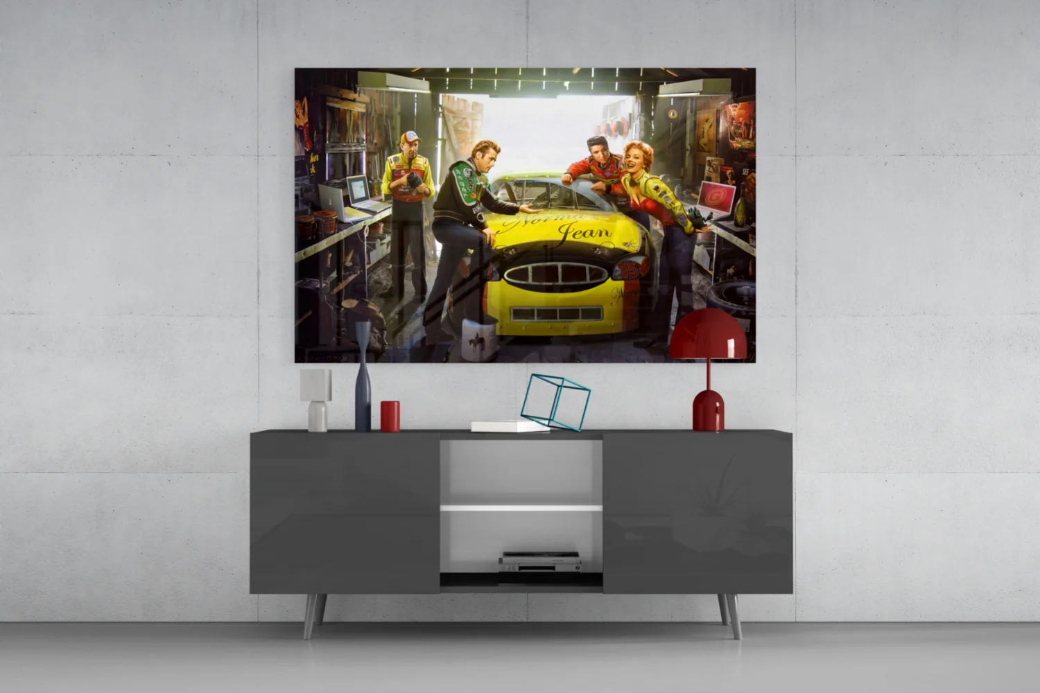 Retro Icons at the Garage Glass Wall Art - Image 8
