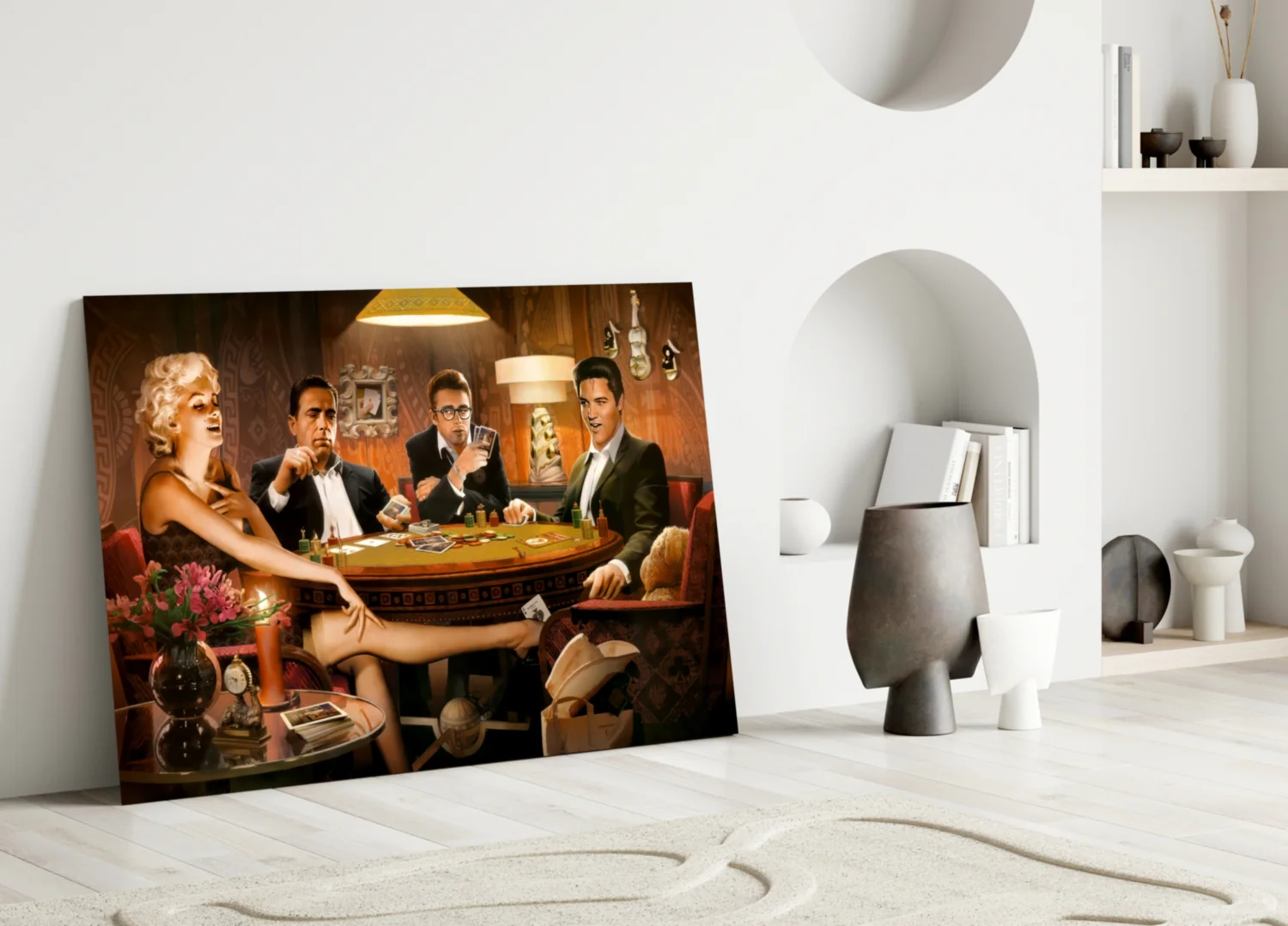 Retro Icons Poker Night Glass Wall Art - Image 3