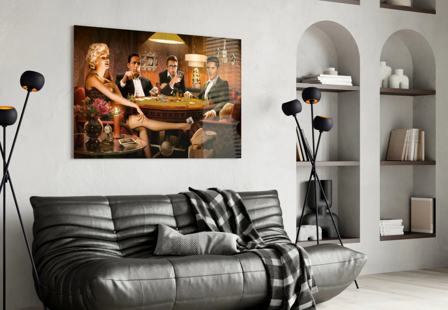 Retro Icons Poker Night Glass Wall Art - Image 4